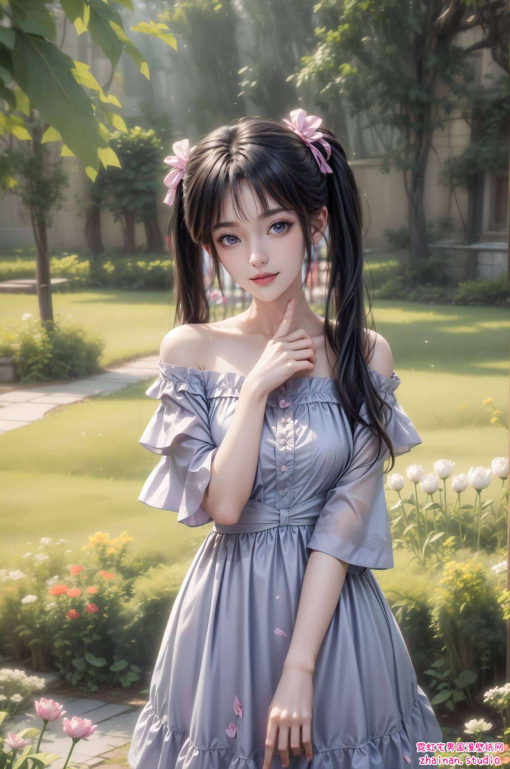 赵丽颖碧瑶高清壁纸：精美AI绘画国漫女主完美像素Win10粉色主题