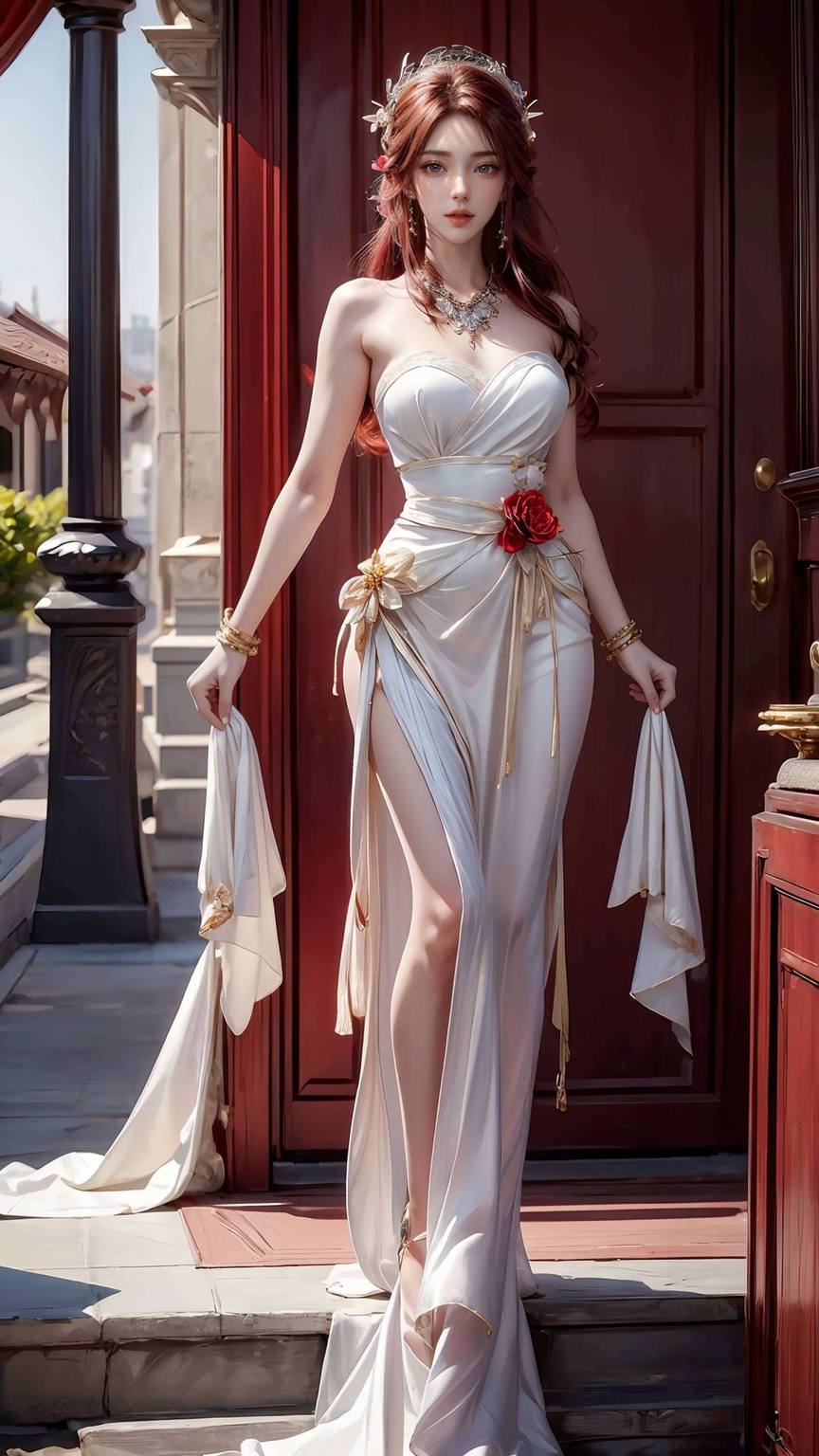 火灵儿哭的壁纸去水印：AI绘画人物动作参考图二次元壁纸iPhone炫彩壁纸