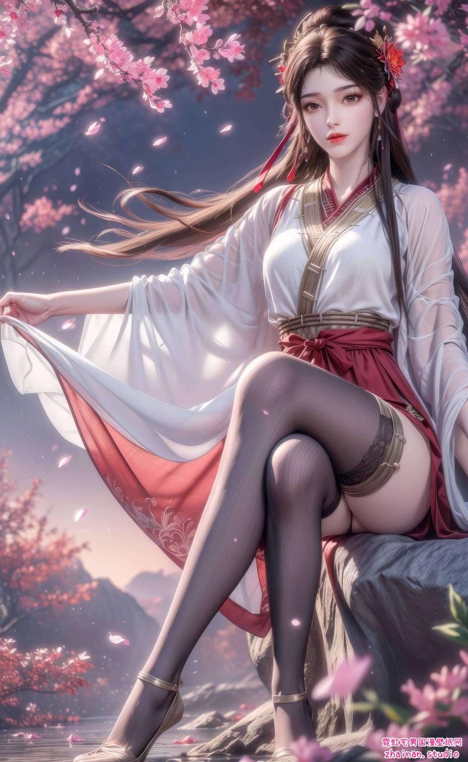 火灵儿哭的壁纸去水印：AI绘画人物动作参考图二次元壁纸iPhone炫彩壁纸