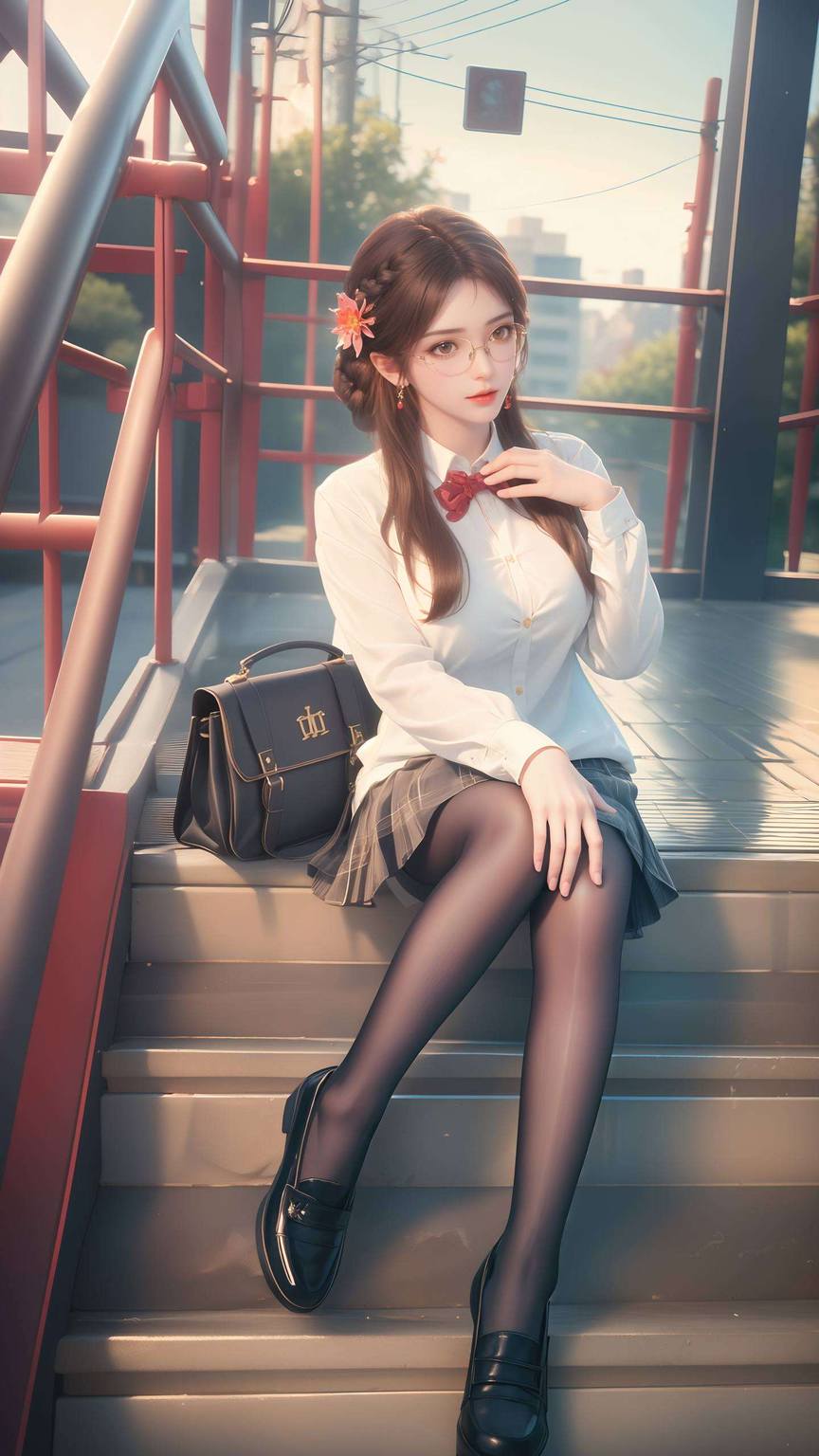 火灵儿哭的壁纸去水印：AI绘画人物动作参考图二次元壁纸iPhone炫彩壁纸