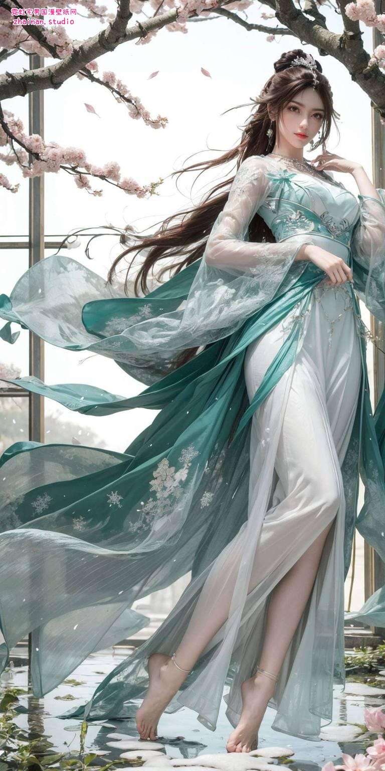 叶倾仙横屏壁纸图片：ai绘画角色素材完美像素平板可爱壁纸