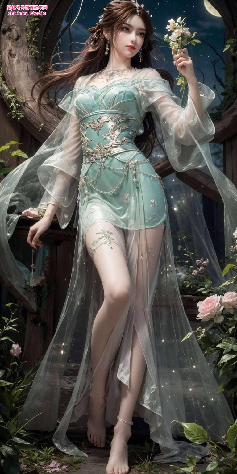 叶倾仙横屏壁纸图片：ai绘画角色素材完美像素平板可爱壁纸