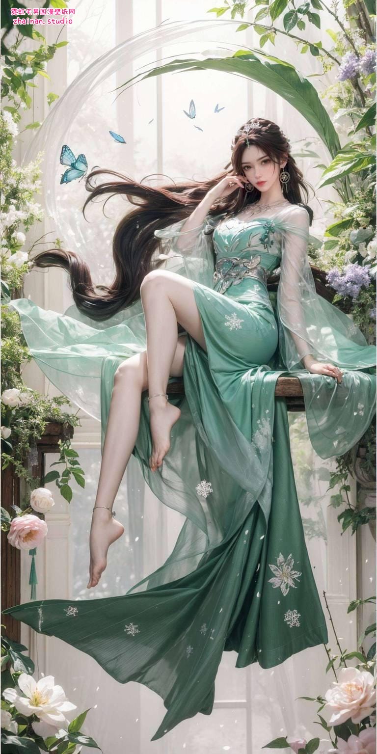 叶倾仙横屏壁纸图片：ai绘画角色素材完美像素平板可爱壁纸