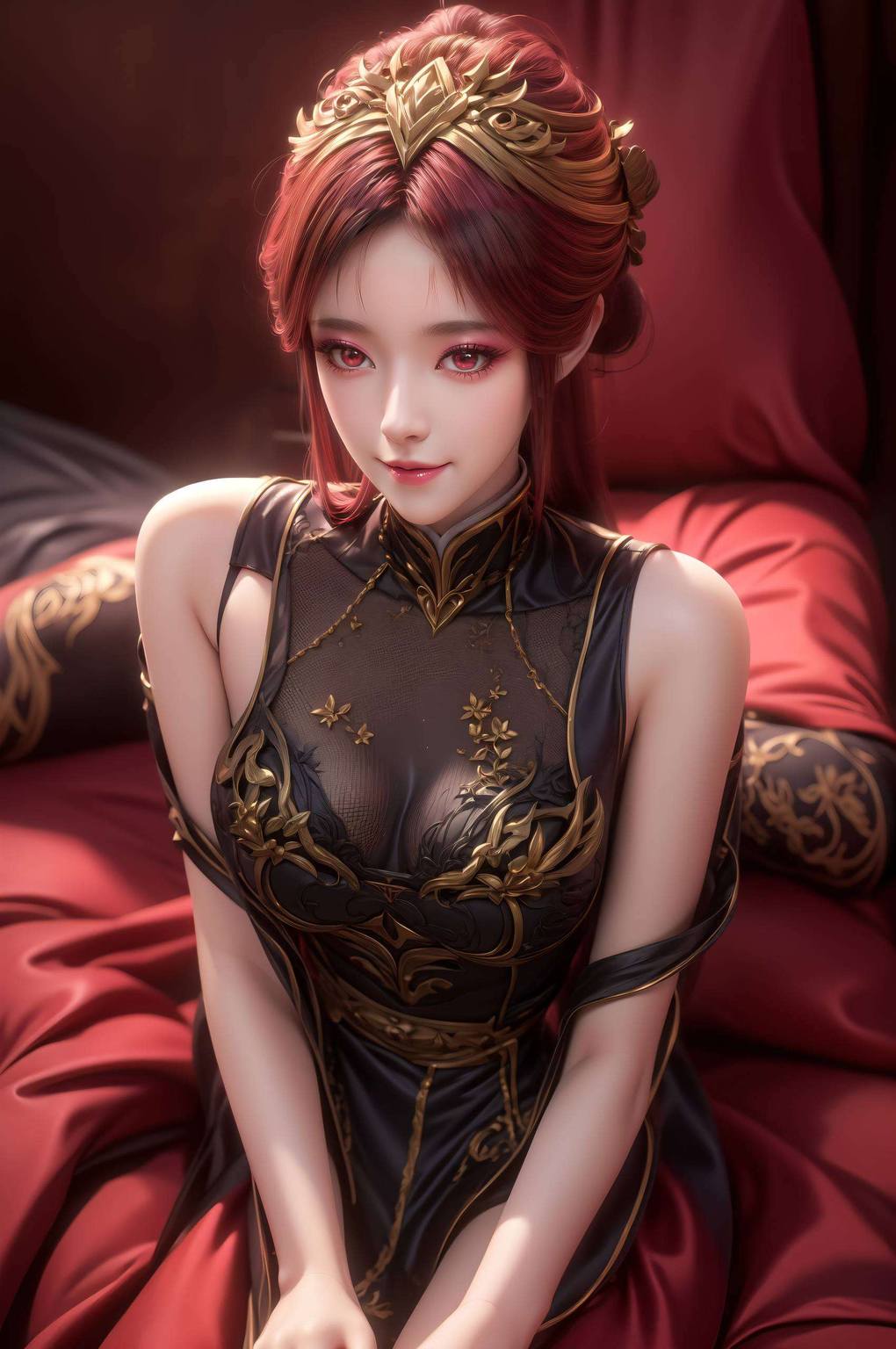 百炼成神漫画毒血夫人高清AI人物神态素材完美像素iPad粉色收藏