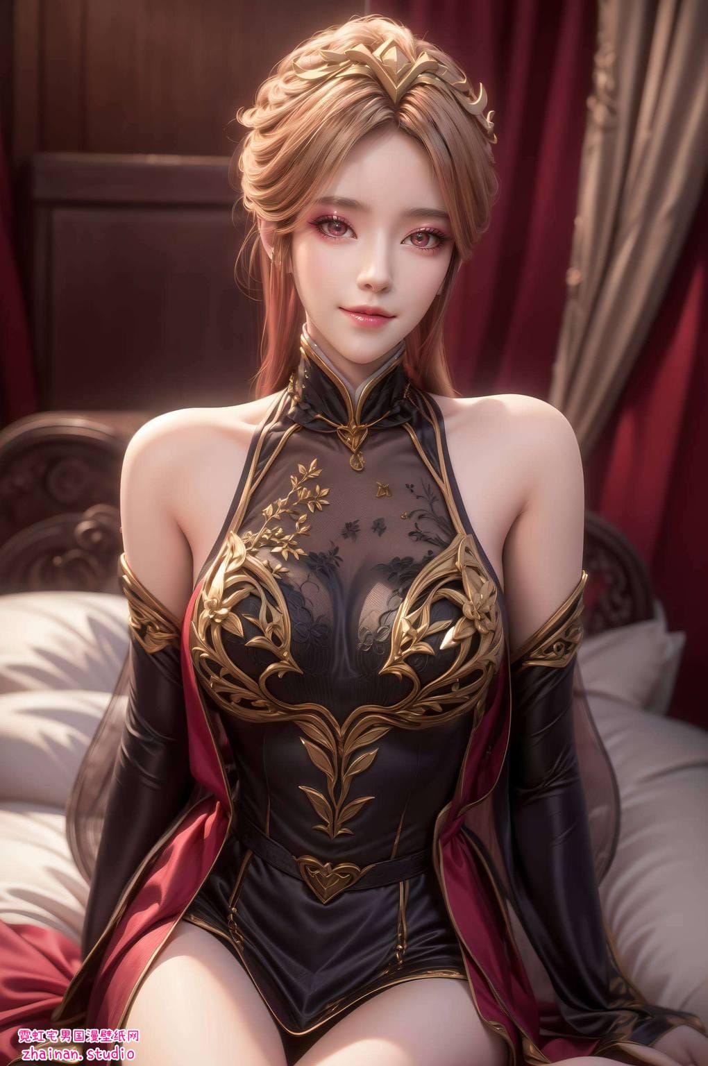 百炼成神漫画毒血夫人高清AI人物神态素材完美像素iPad粉色收藏