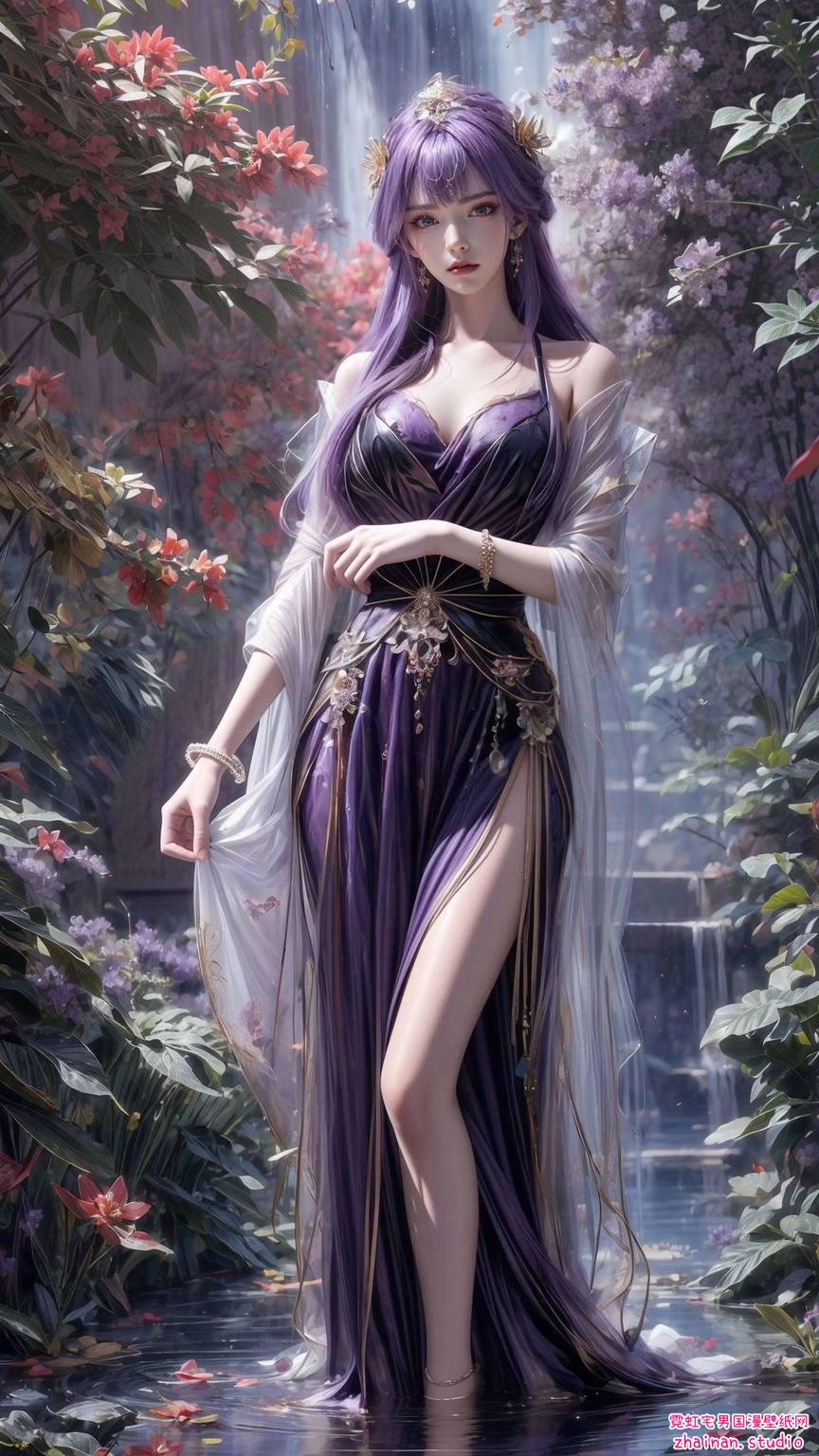 天穹泳装壁纸：AI绘画国漫女主高清人物表情素材