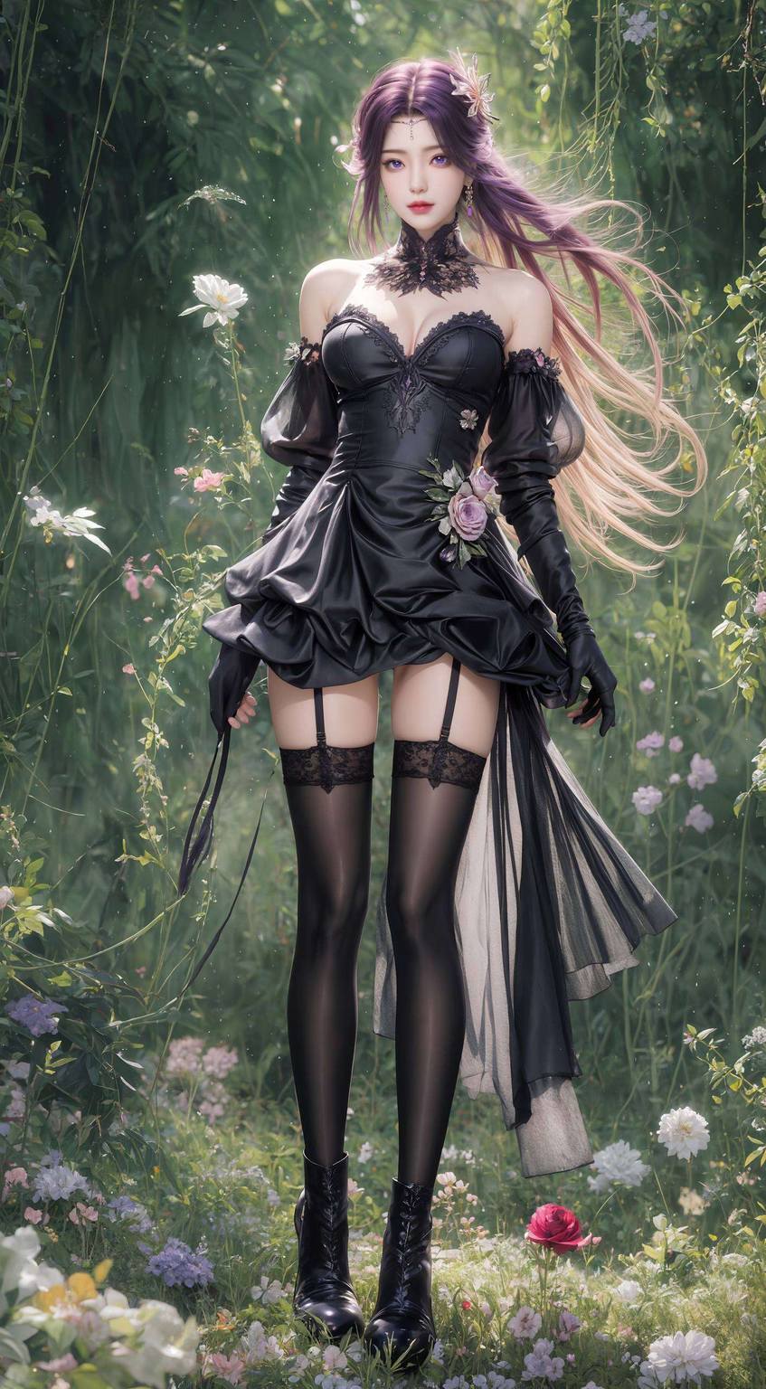 魔女云曦高清壁纸：AI绘画国漫女主与角色骨骼素材免费下载