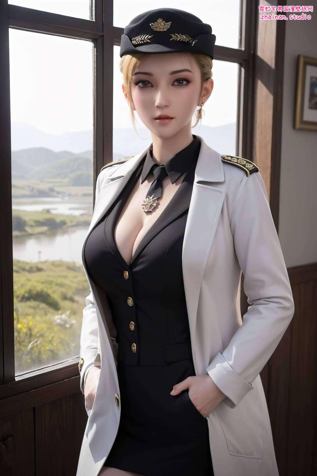 雄兵连怜风精美壁纸图文并茂图片：AI绘画国漫女主高清AI人物表情素材二次元壁纸安卓墙纸-皮皮兔动漫