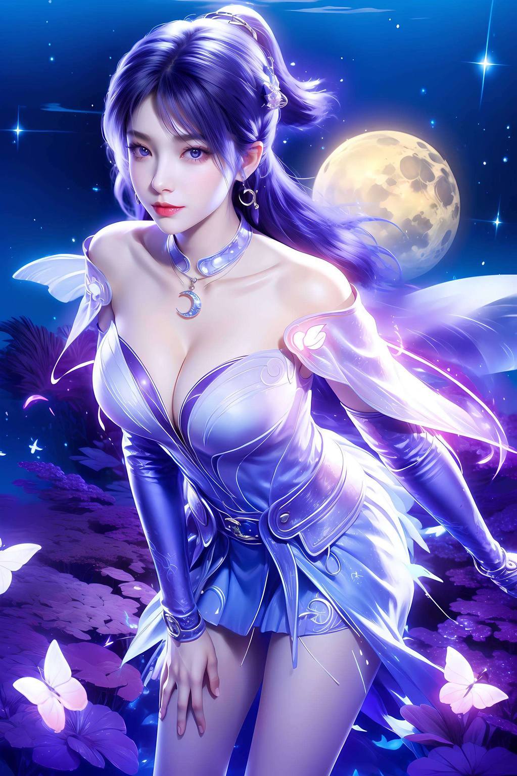 姬紫月动画片高清壁纸平板全屏AI绘画参考素材免费壁纸包手机桌面背景