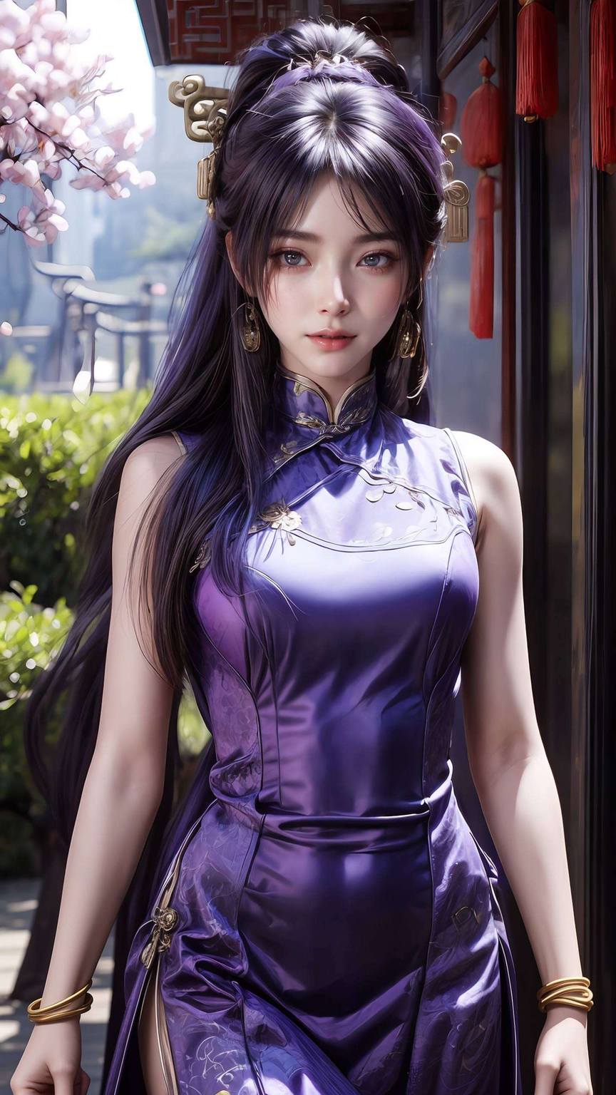 姬紫月动画片高清壁纸平板全屏AI绘画参考素材免费壁纸包手机桌面背景