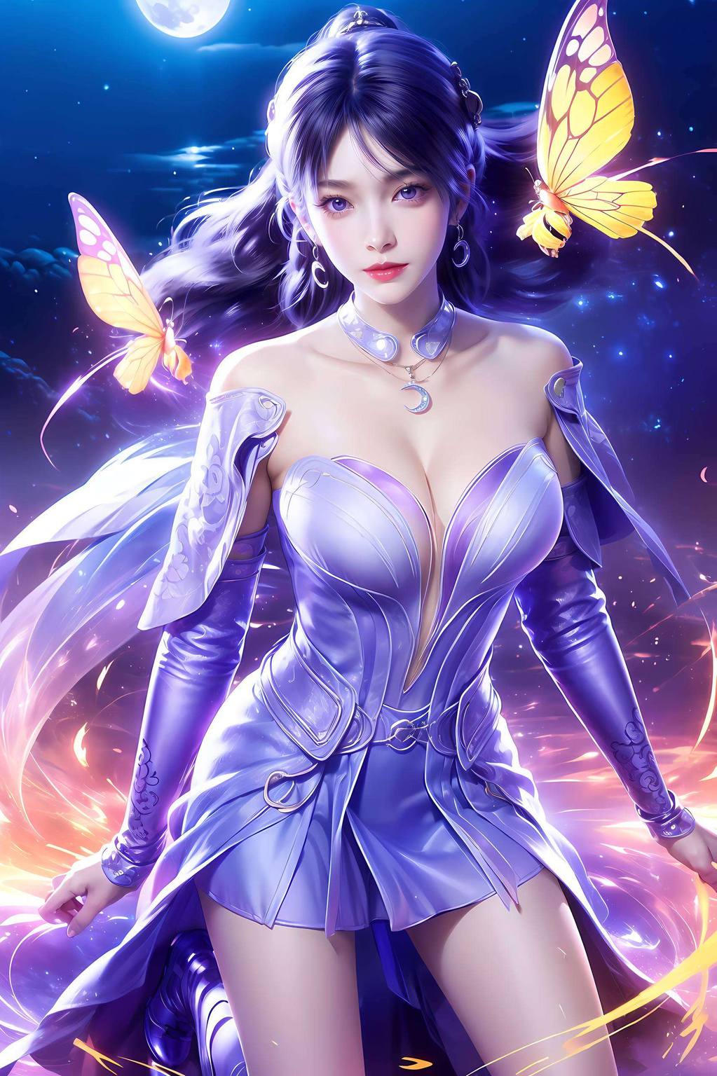 姬紫月动画片高清壁纸平板全屏AI绘画参考素材免费壁纸包手机桌面背景