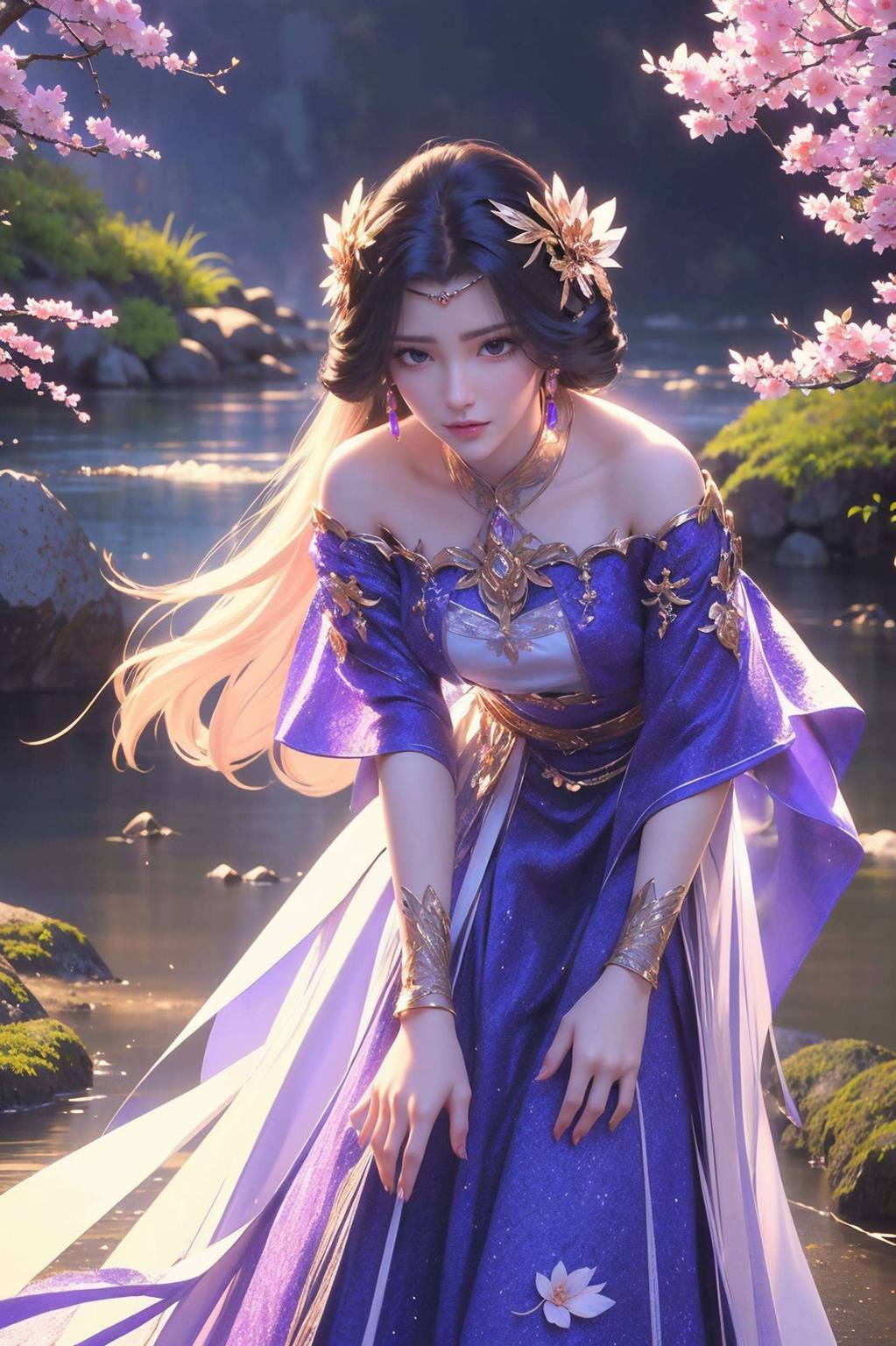 完美世界云曦横图壁纸：AI绘画角色素材免费合集