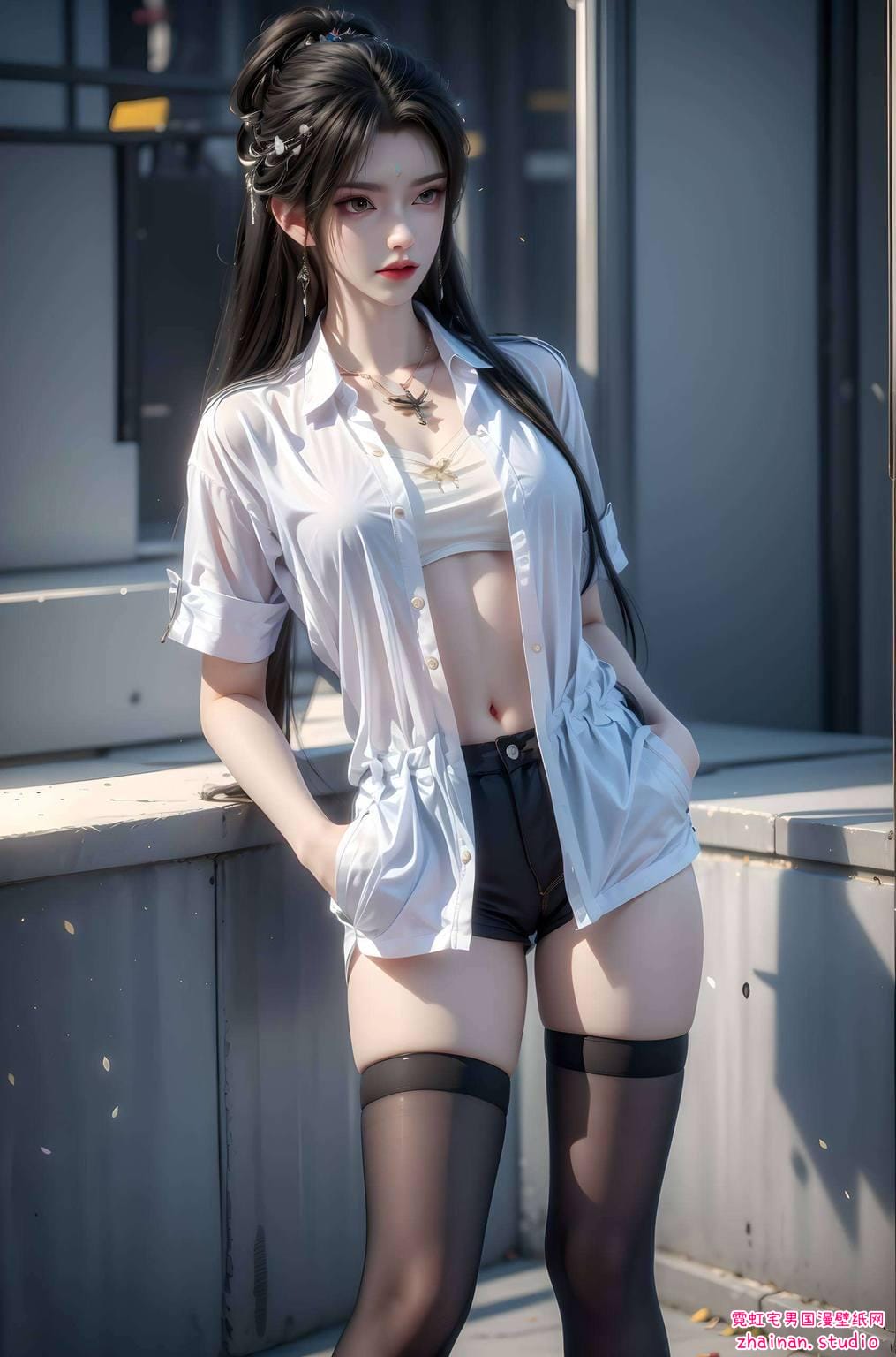 月婵清漪高清壁纸动态：ai绘画角色笑容素材动漫壁纸安卓艺术壁纸