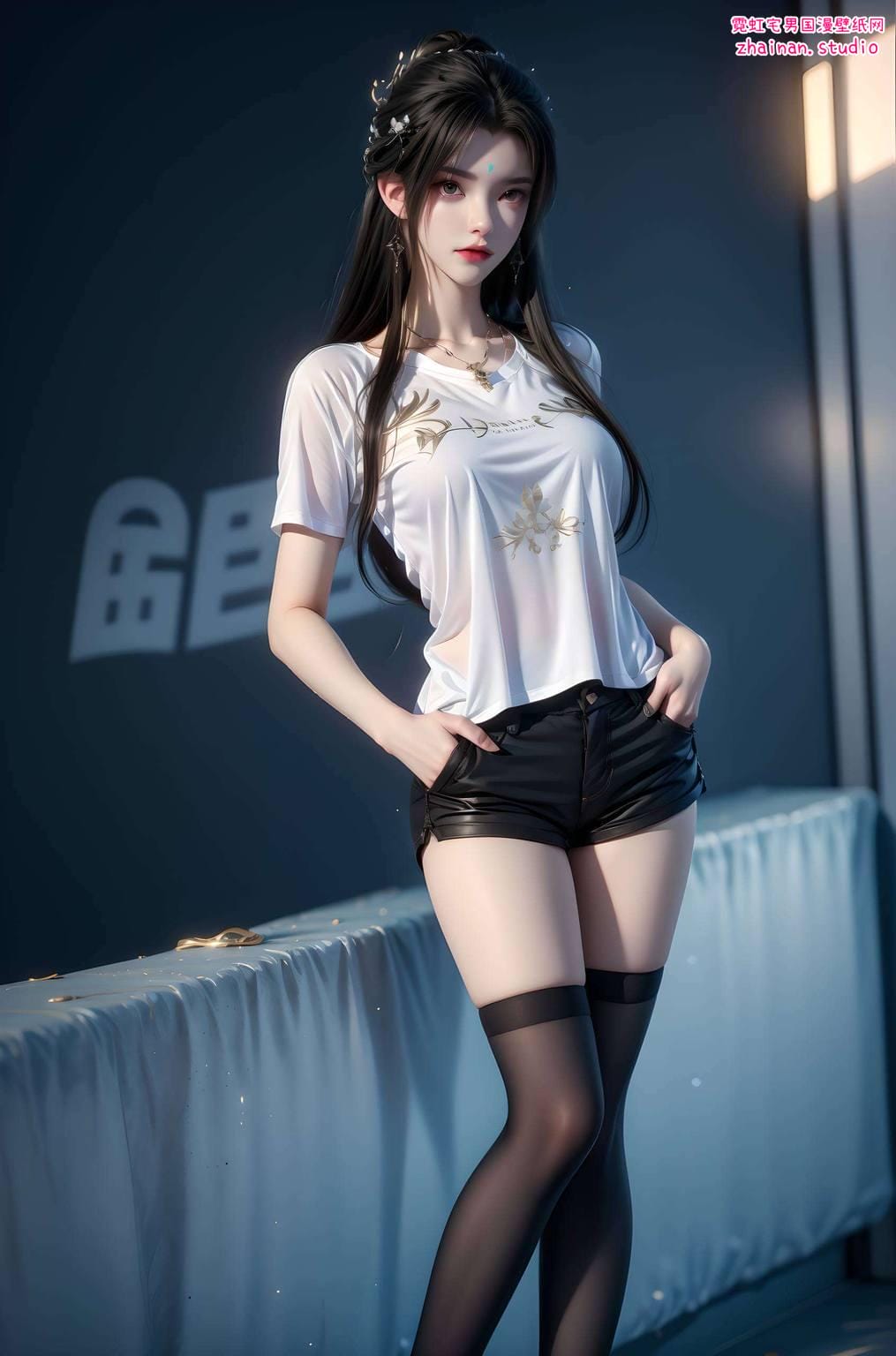 月婵清漪高清壁纸动态：ai绘画角色笑容素材动漫壁纸安卓艺术壁纸