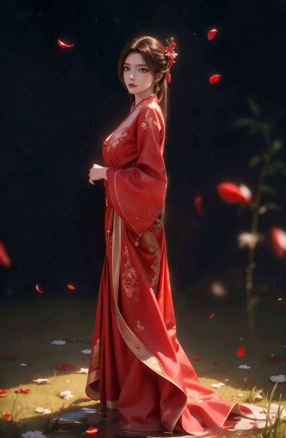 元龙蔷薇高清动态壁纸图片ai素材：超好看国漫女神ai游戏壁纸pc粉色