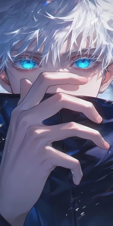 冰蓝之眼的神秘少年动漫5K手机壁纸