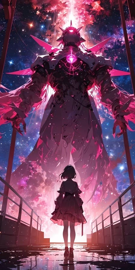 星空少女5K手机壁纸