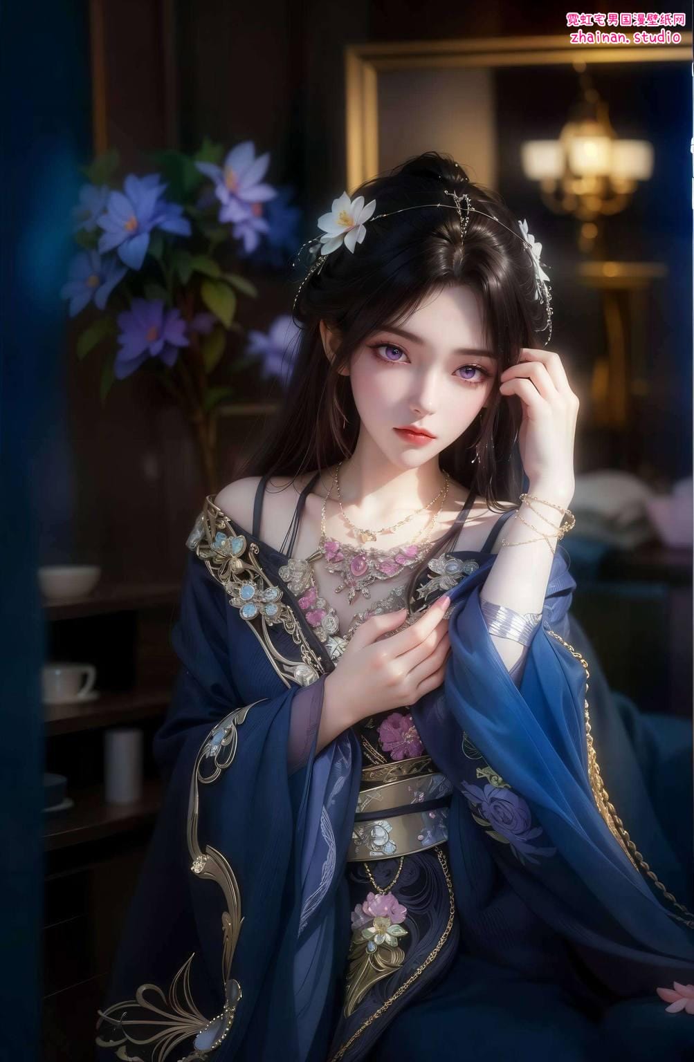 石昊与月婵高清壁纸：国漫女主AI绘画与古风表情素材精选