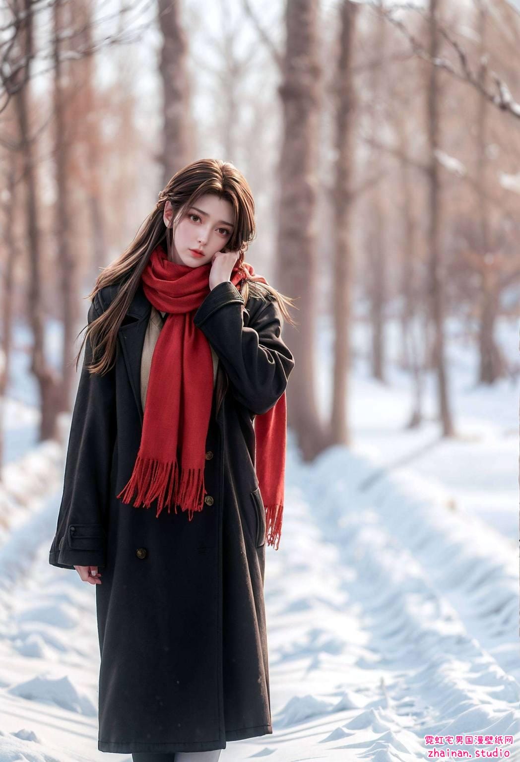 小舞火灵儿壁纸超清：ai绘画人物动作参考图完美像素安卓墙纸