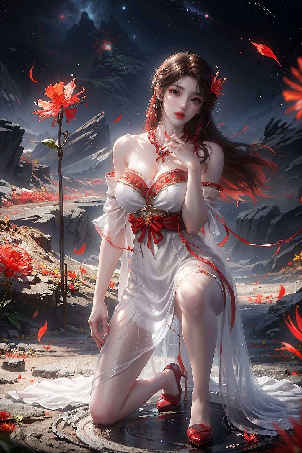 小舞火灵儿壁纸超清：ai绘画人物动作参考图完美像素安卓墙纸