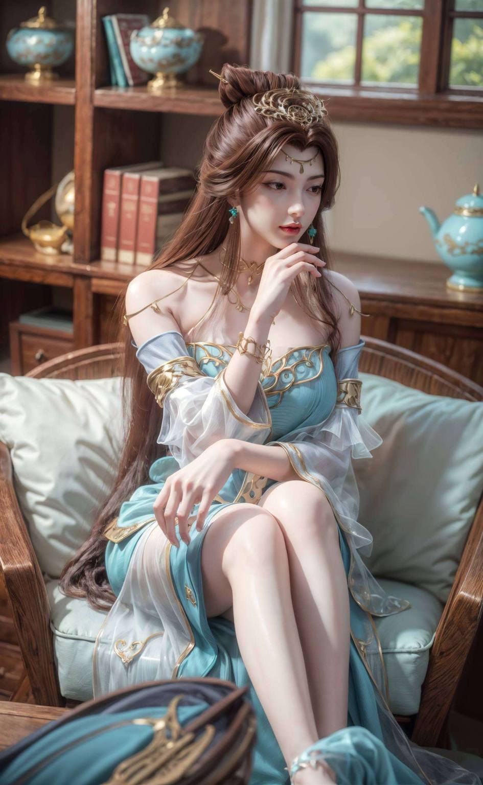 苏灵韵电脑壁纸：AI绘画角色笑容素材免费合集手机古风