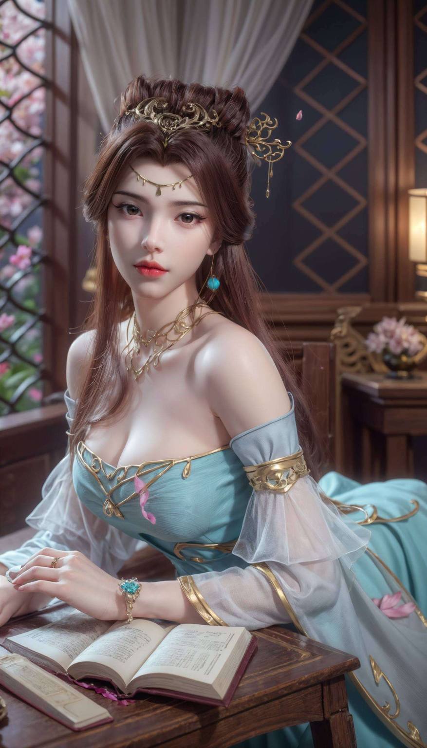 苏灵韵电脑壁纸：AI绘画角色笑容素材免费合集手机古风