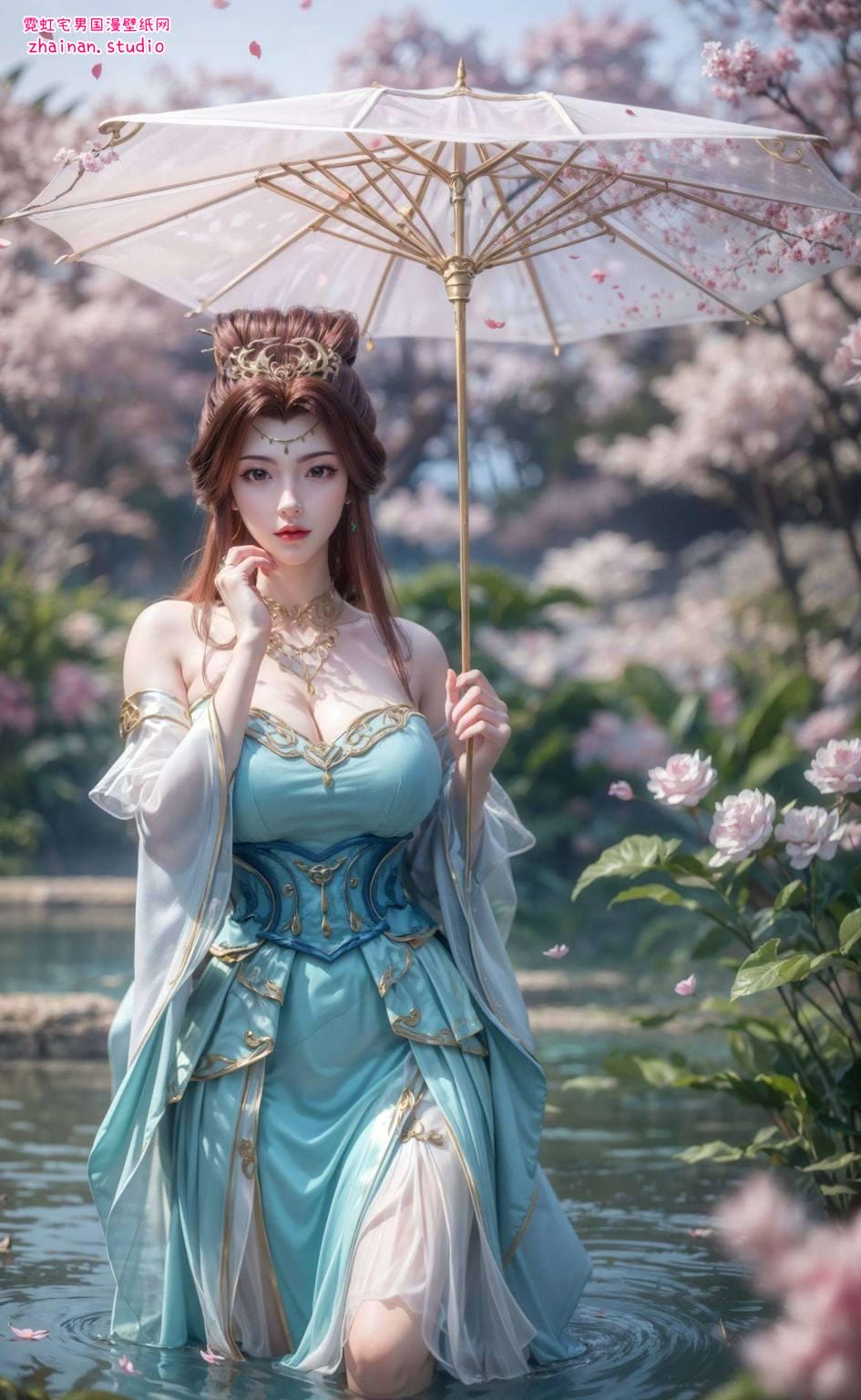 苏灵韵电脑壁纸：AI绘画角色笑容素材免费合集手机古风