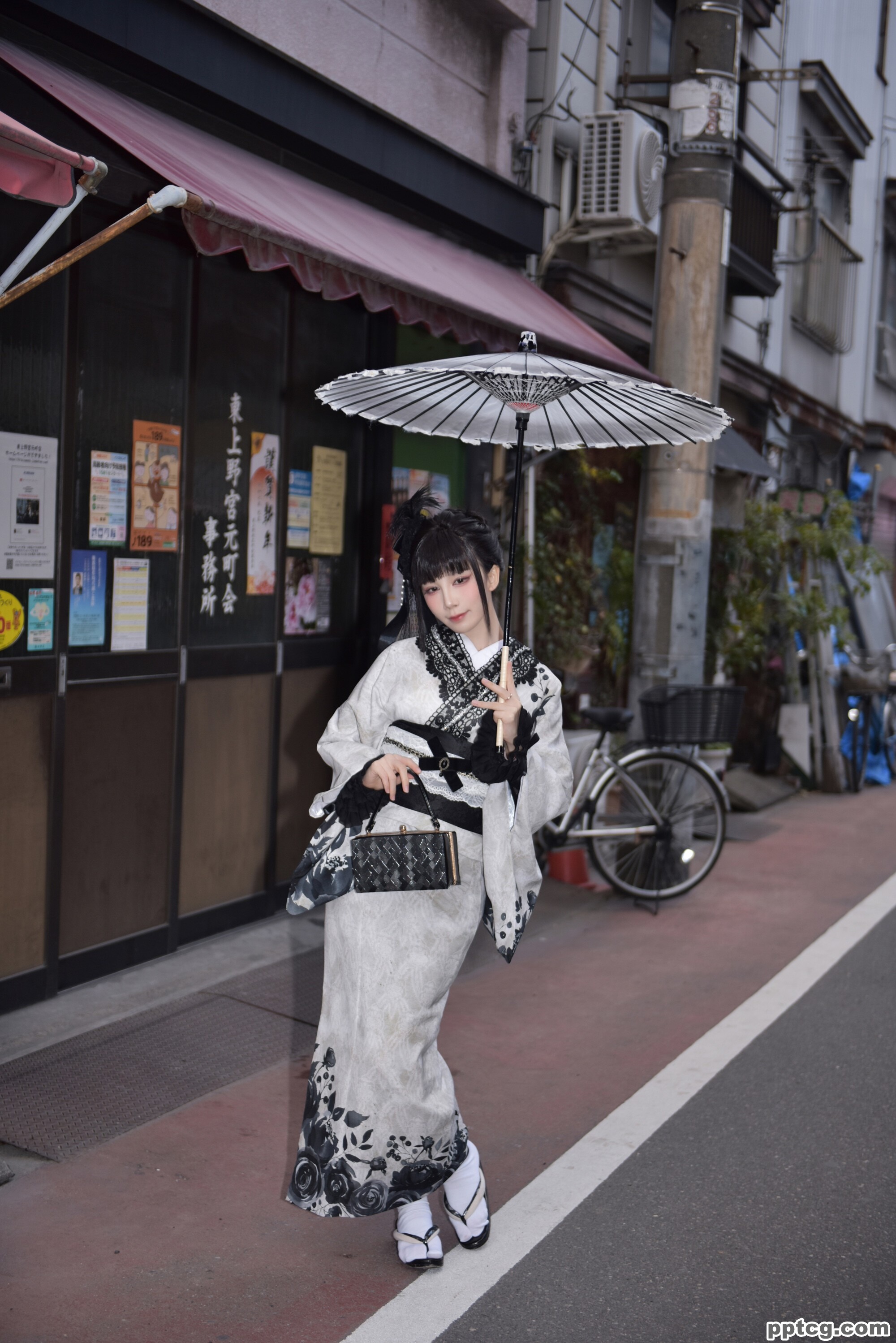 水淼aqua   Black Lace Kimono