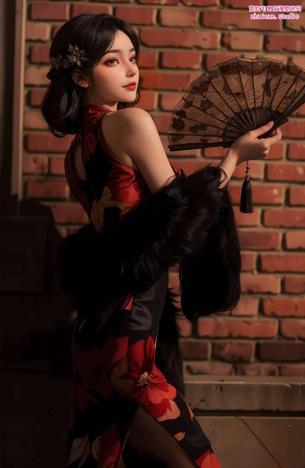 国漫女神柳菲ai壁纸：角色笑容素材与护眼古风