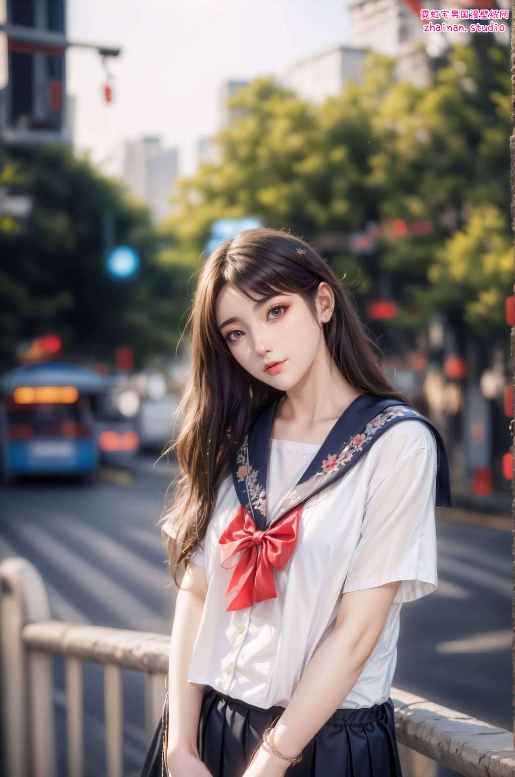 国漫女神柳菲ai壁纸：角色笑容素材与护眼古风