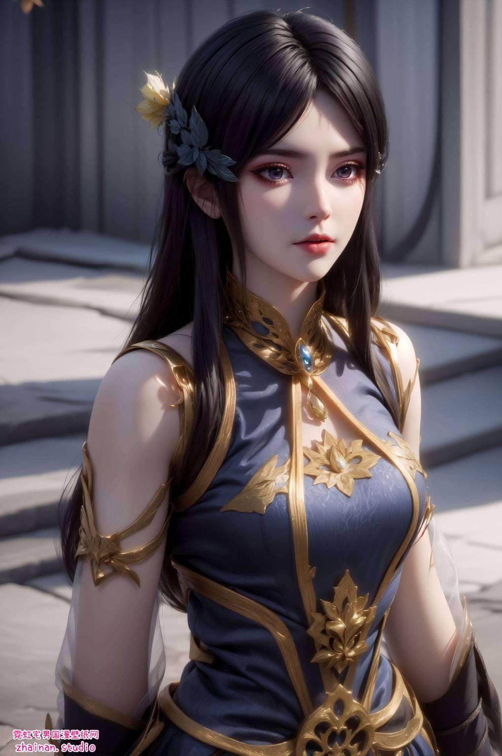 国漫女神柳菲ai壁纸：角色笑容素材与护眼古风