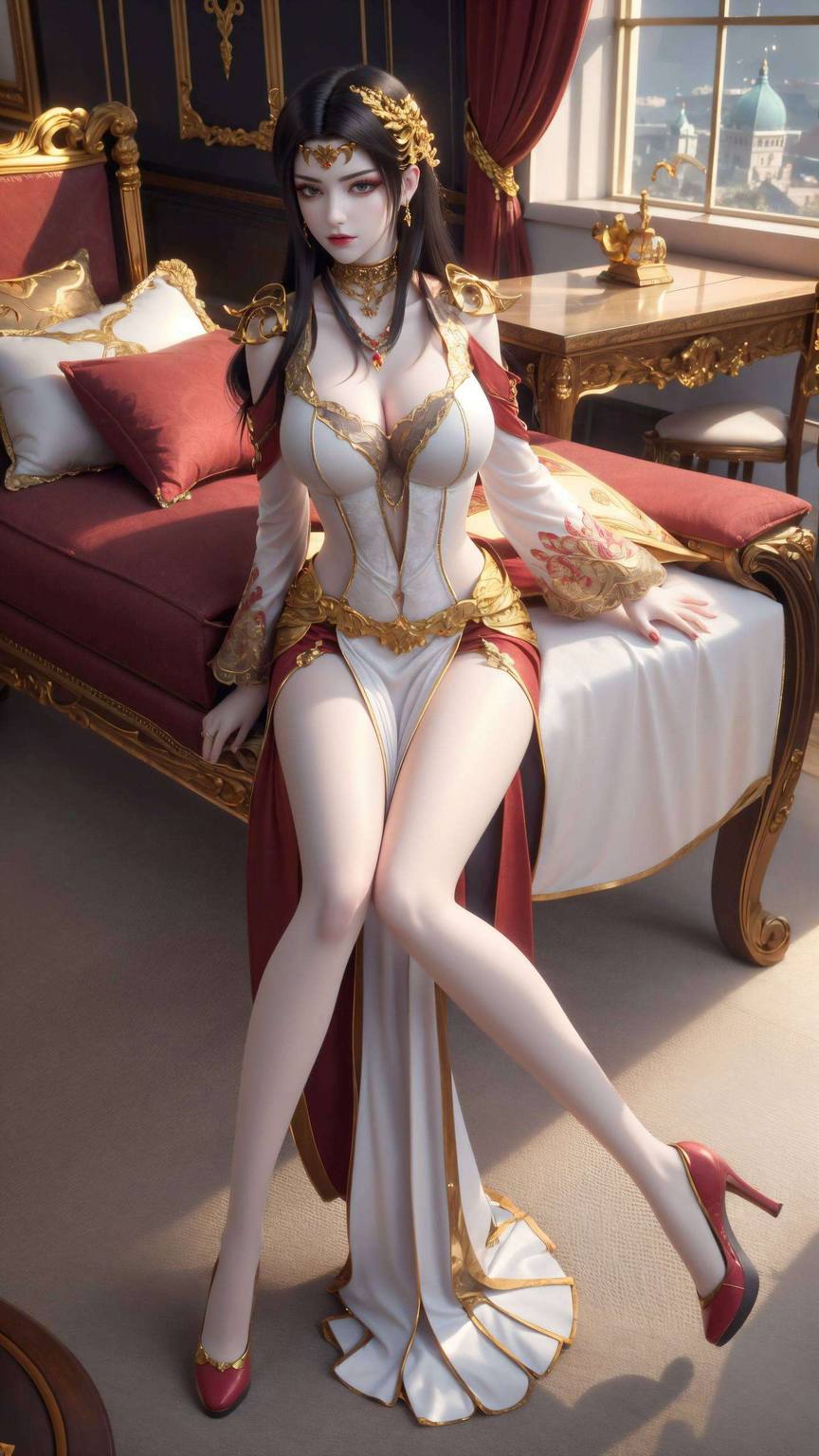 精美AI绘画国漫女主精细角色平板最美壁纸：斗破美杜莎壁纸真人高清