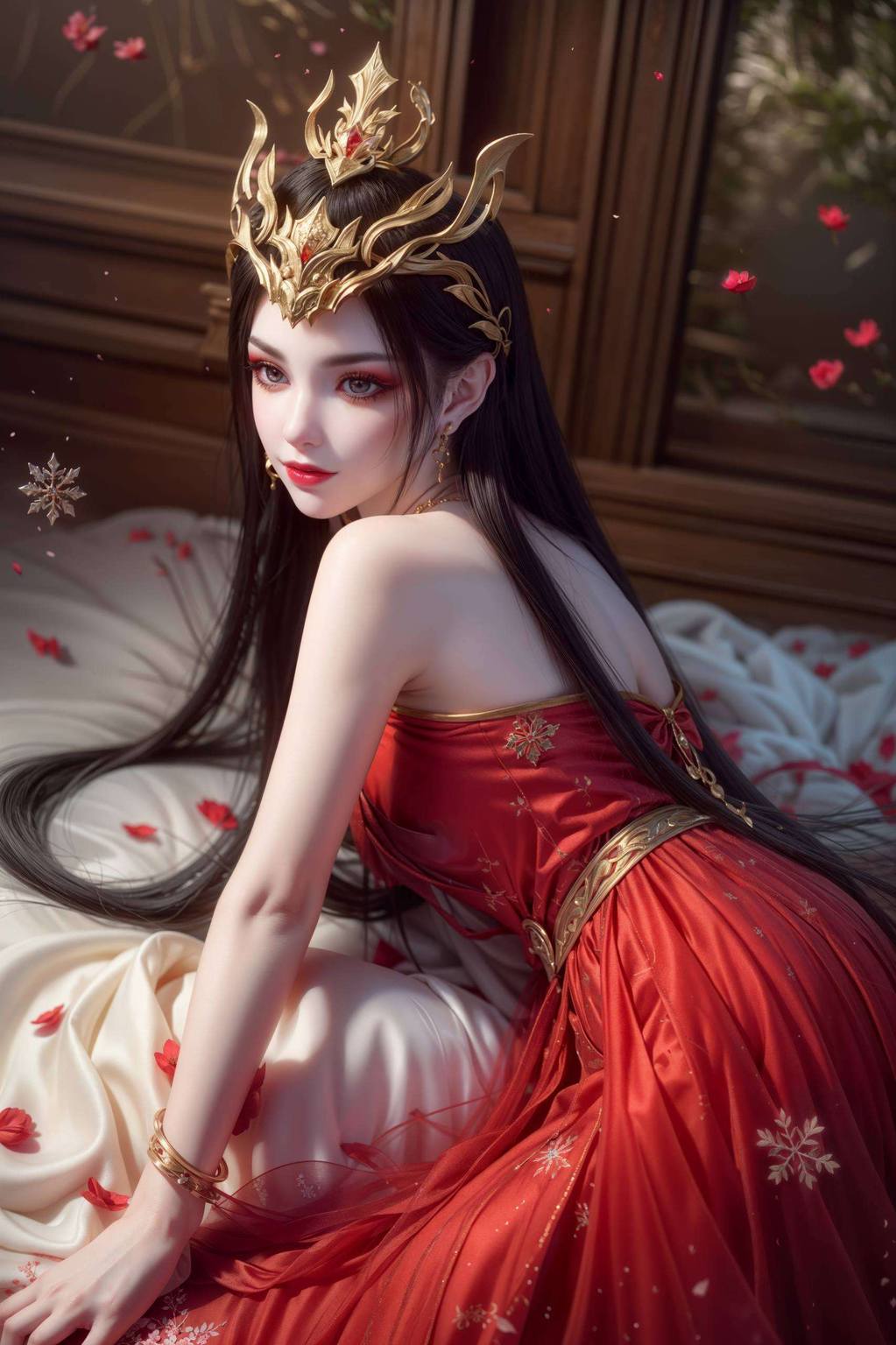 精美AI绘画国漫女主精细角色平板最美壁纸：斗破美杜莎壁纸真人高清