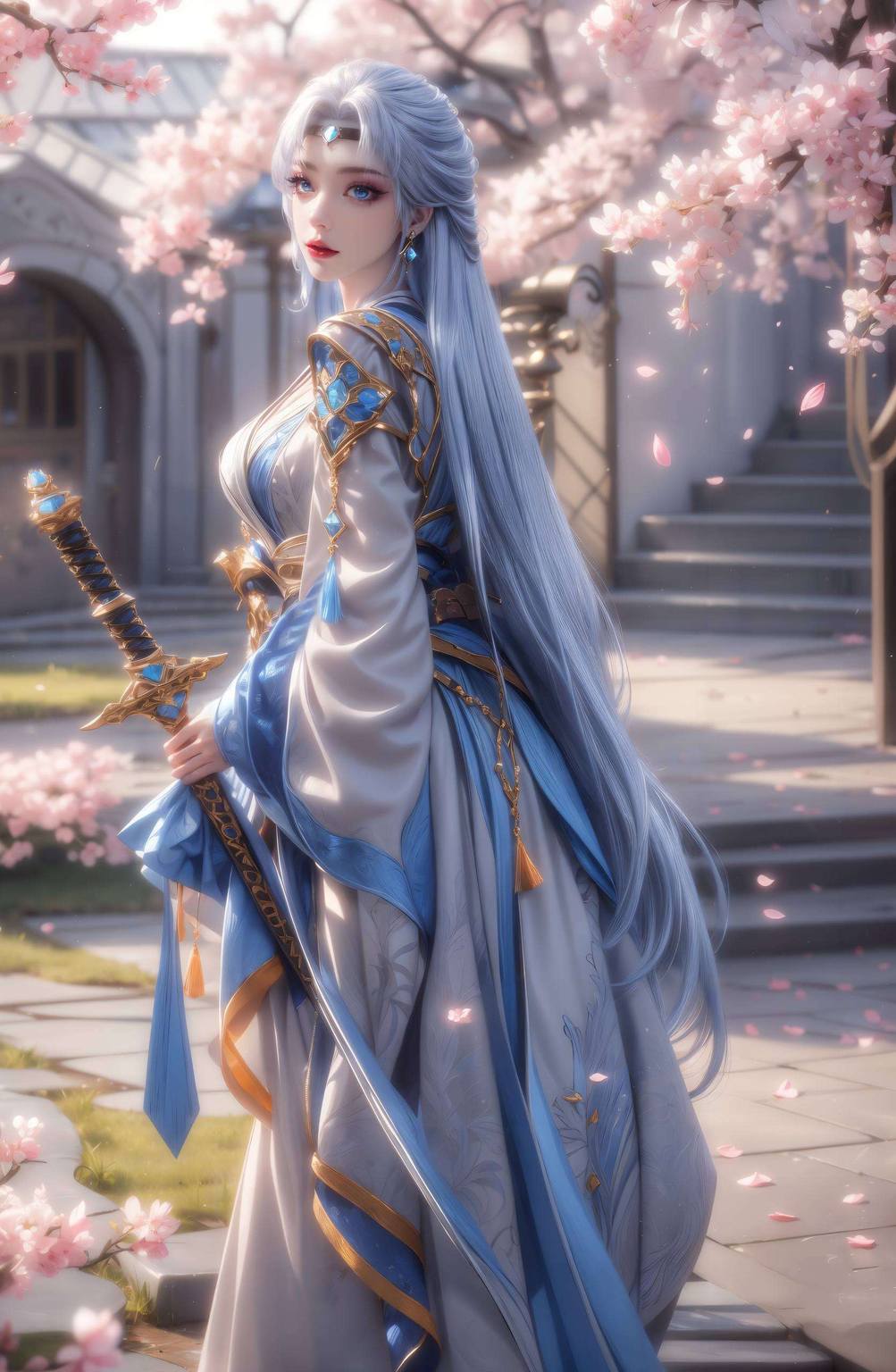 宁雨蝶的身材到底有多好：超高清国漫女生AI免费壁纸下载电脑简洁壁纸-皮皮兔动漫