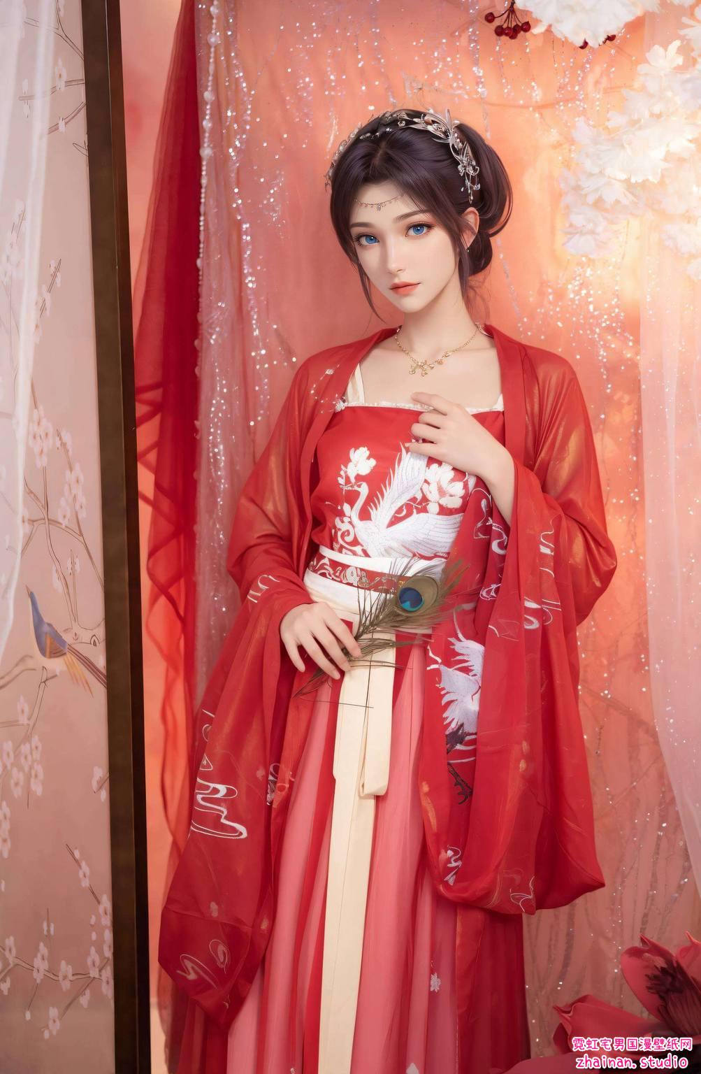 云韵锁屏壁纸动态图片：超清晰AI绘画国漫女主精细角色Win10艺术壁纸-皮皮兔动漫