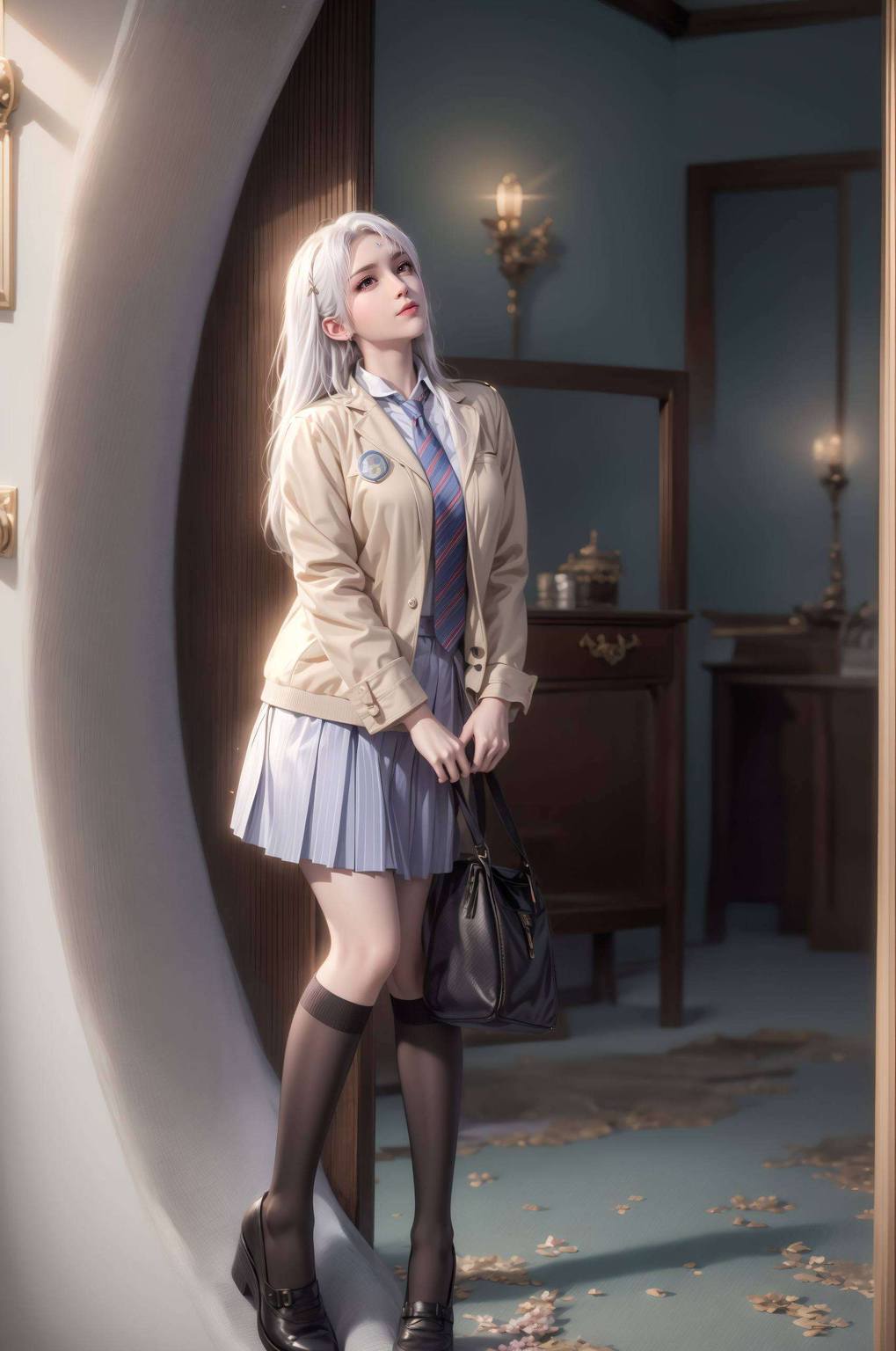 ai小医仙壁纸图文：绘画角色构图参考与护眼装饰