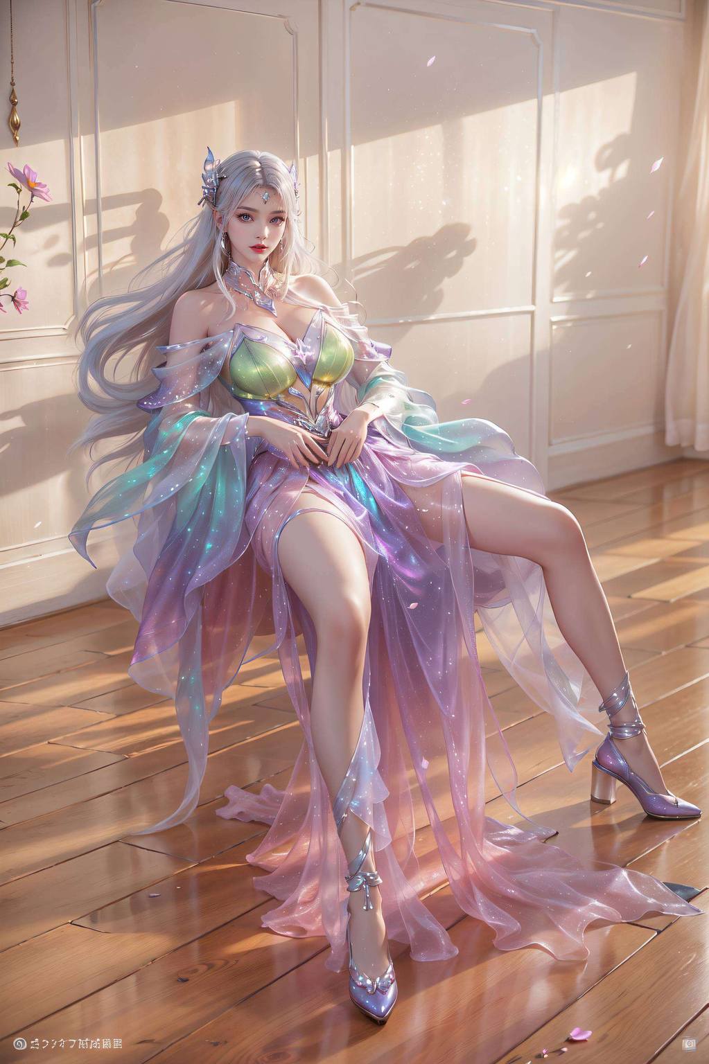 ai小医仙壁纸图文：绘画角色构图参考与护眼装饰