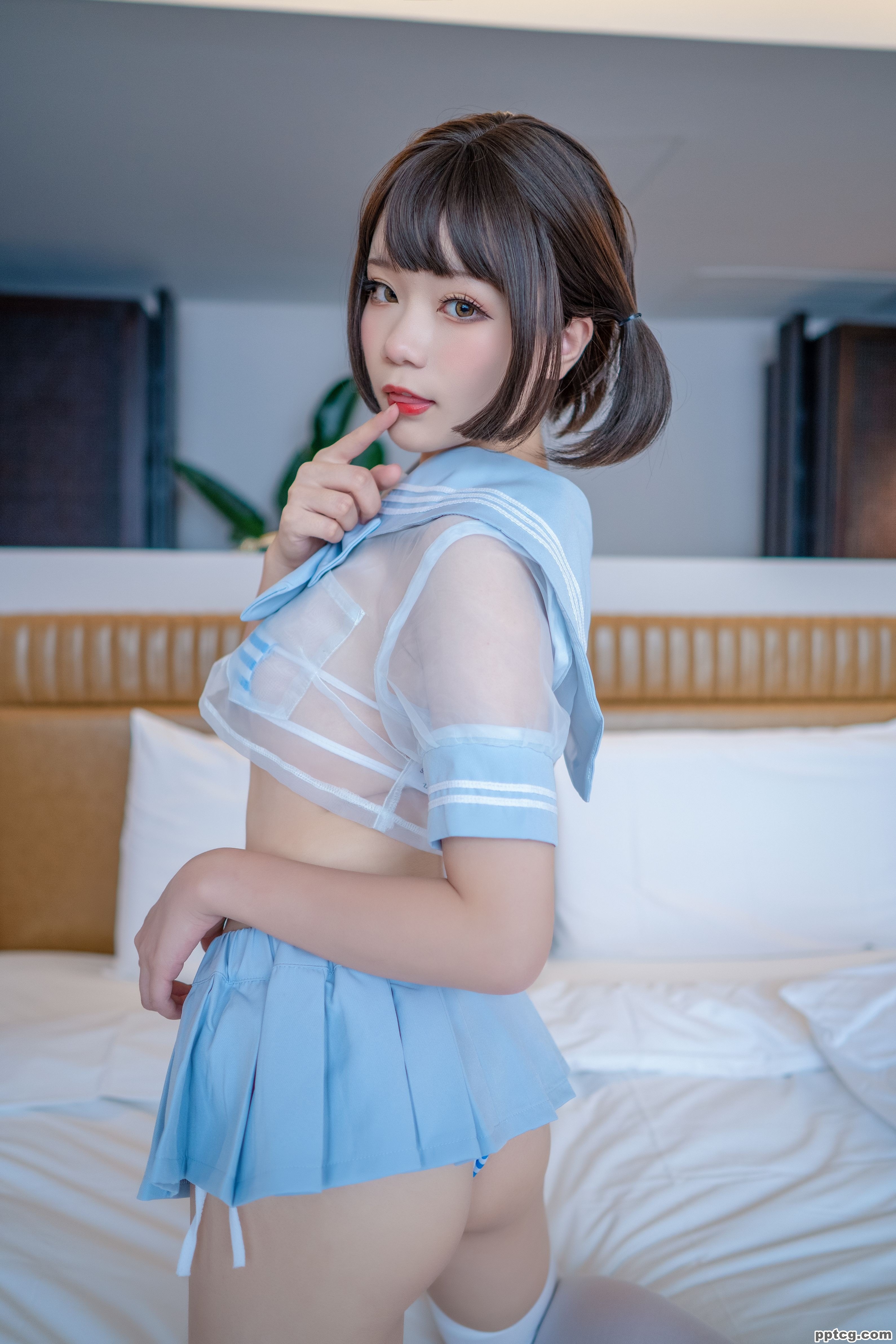 王胖胖u   蓝色水手透明分体