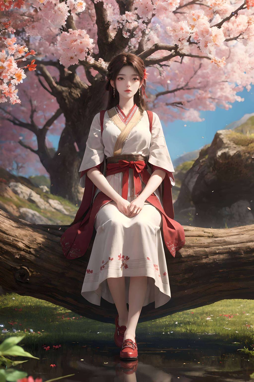 完美世界荒和火灵儿4k高清ai绘画国漫女主护眼壁纸手机1920×1080壁纸