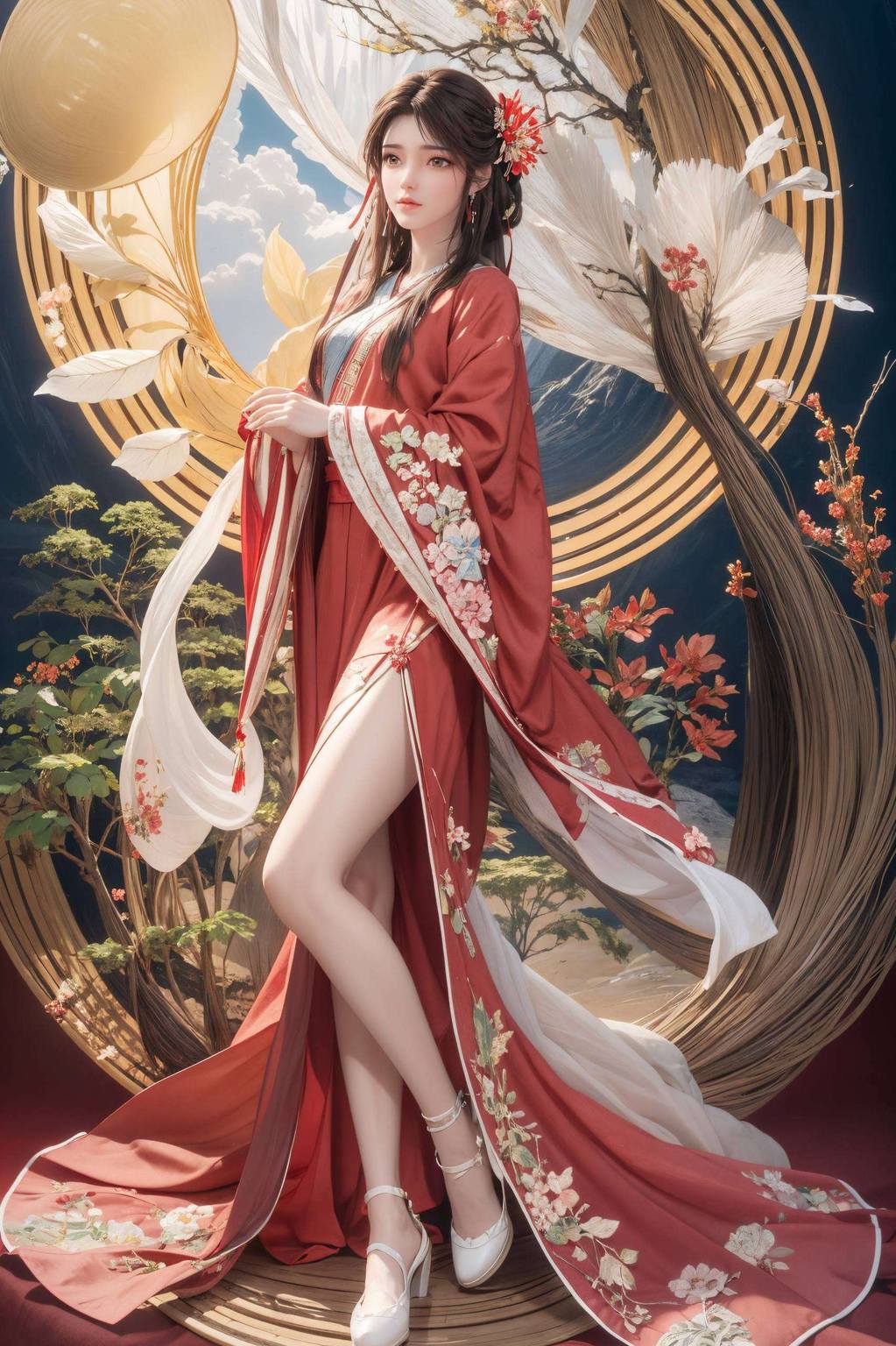 完美世界荒和火灵儿4k高清ai绘画国漫女主护眼壁纸手机1920×1080壁纸