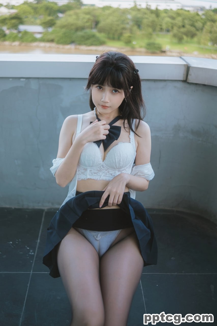 不呆猫 JK  学妹 户外
