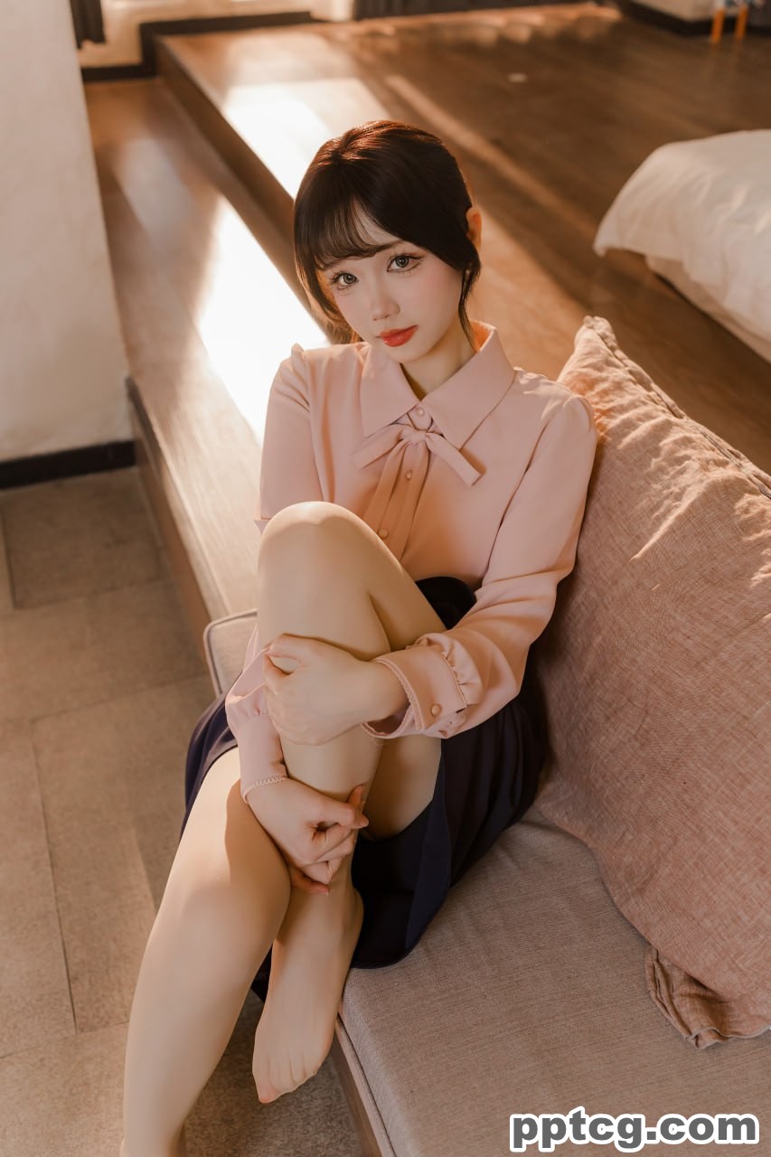 雪晴 粉藏青 通勤 长裙  OL