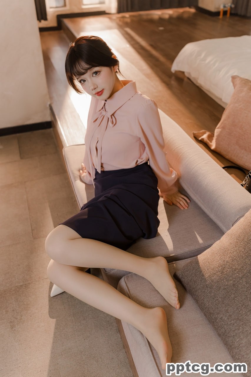 雪晴 粉藏青 通勤 长裙  OL