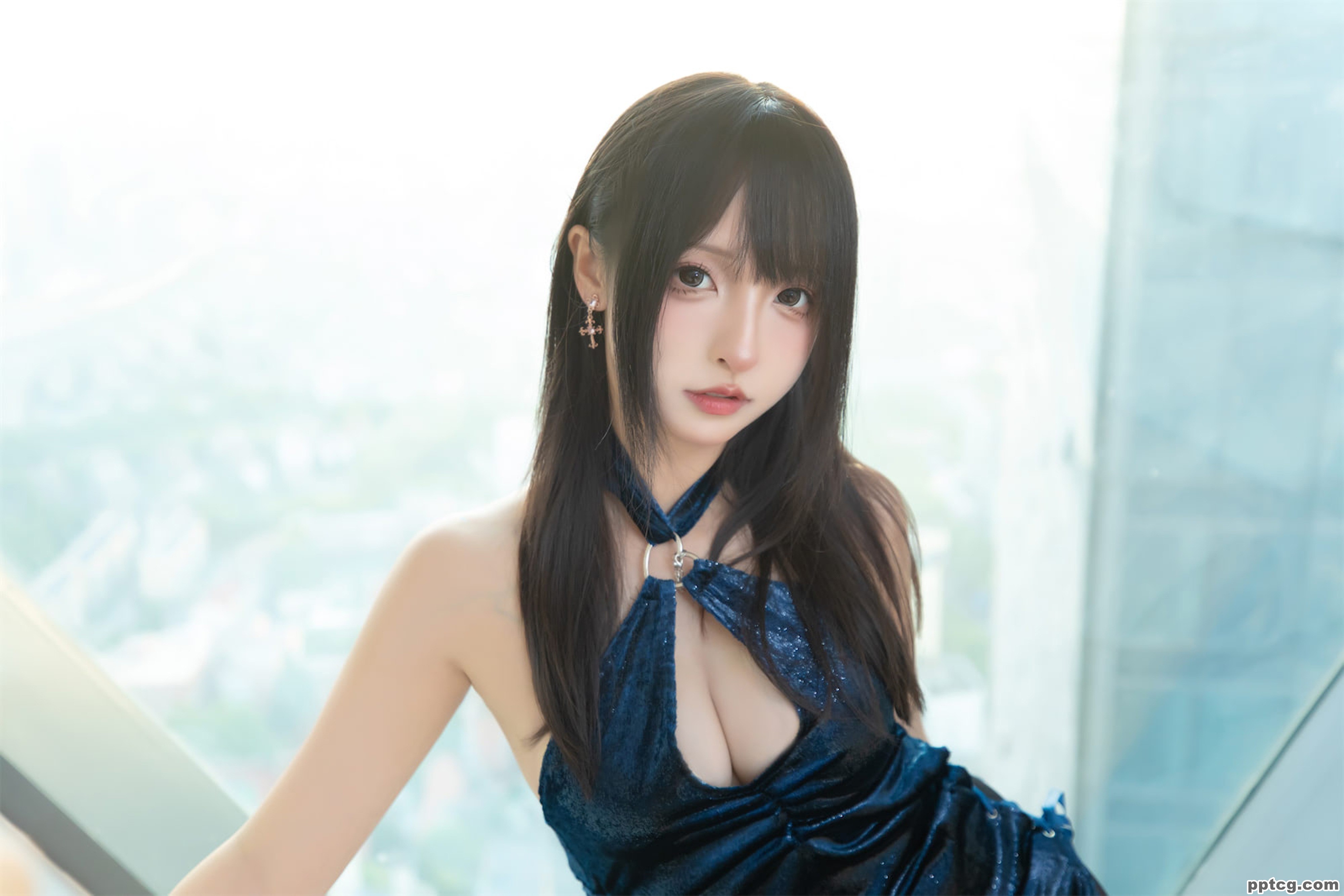神楽坂真冬 蓝衣旗袍