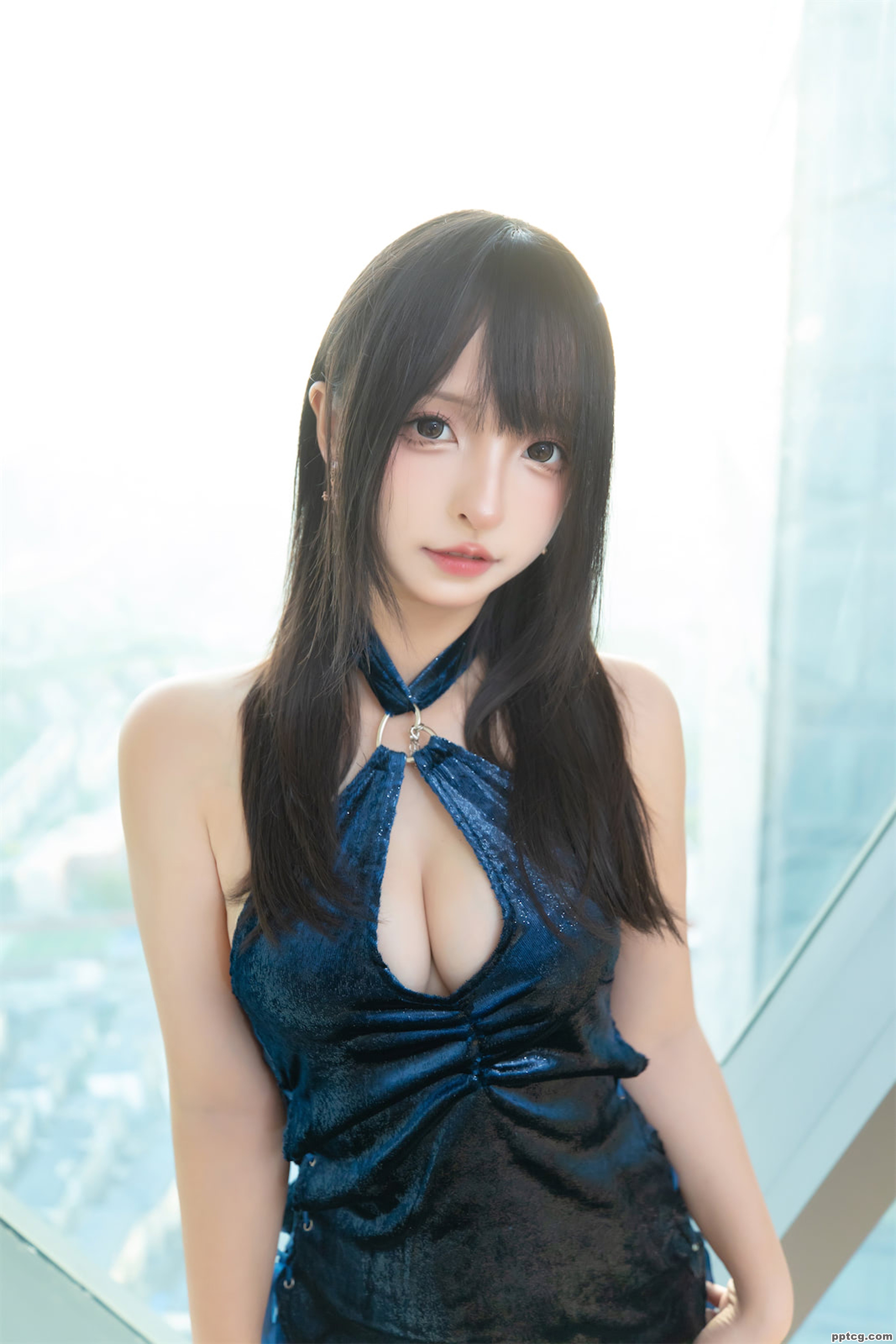 神楽坂真冬 蓝衣旗袍