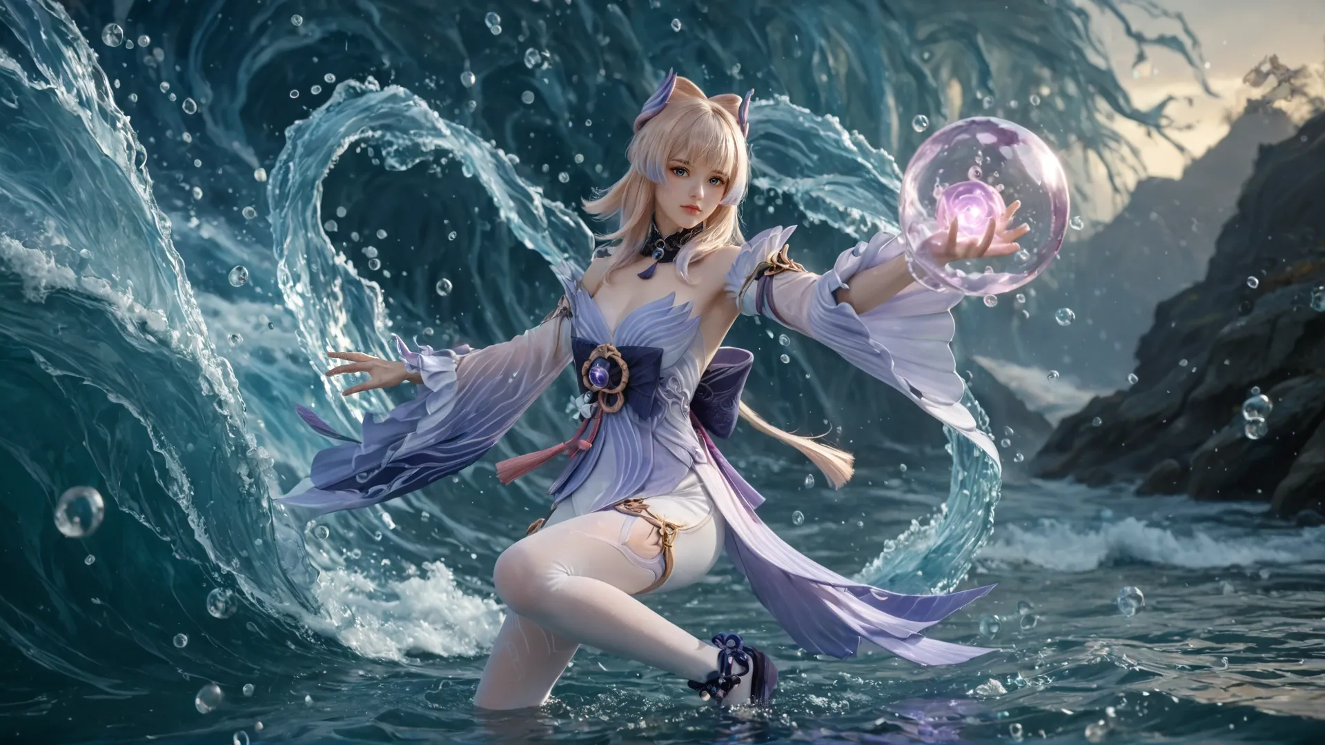 人工智能生成珊瑚宫心海壁纸-皮皮兔动漫