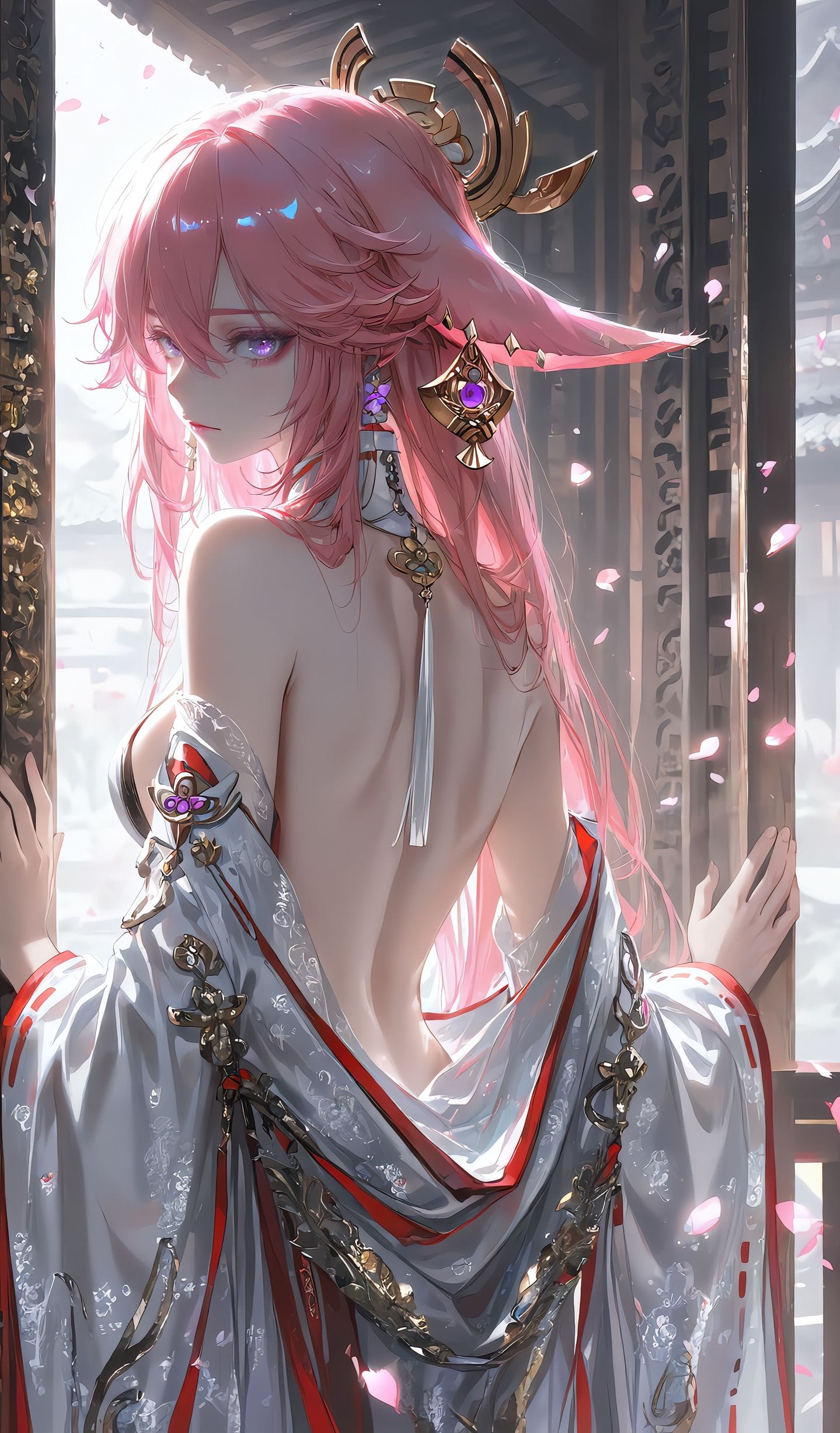 ai绘画#原神#芙宁娜、凝光、八重神子、优菈#二次元壁纸#古风壁纸