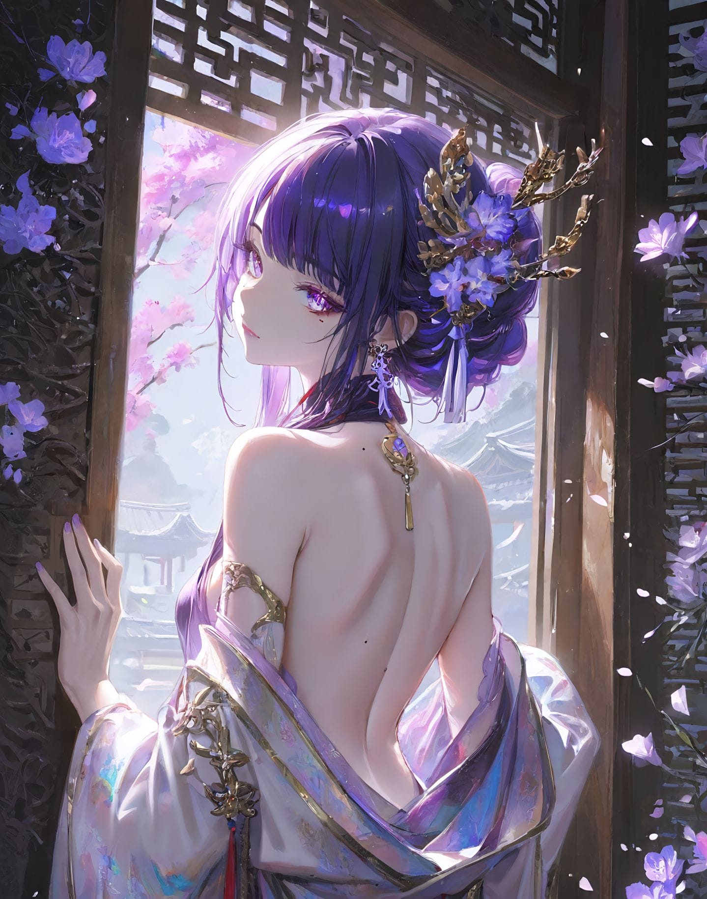 #ai绘画#原神刻晴、甘雨、申鹤、雷电将军、纳西妲#古风壁纸#二次元壁纸-皮皮兔动漫