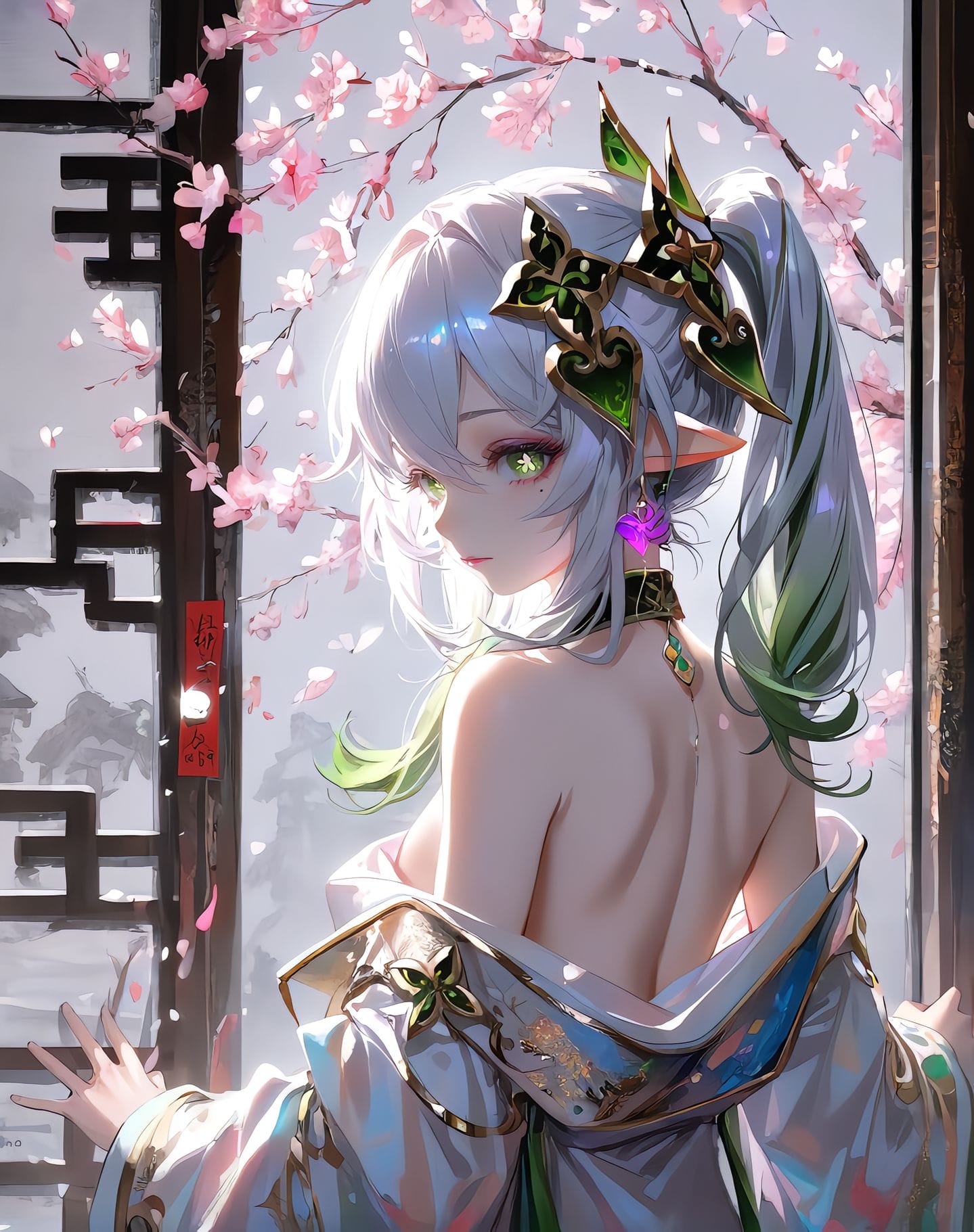 #ai绘画#原神刻晴、甘雨、申鹤、雷电将军、纳西妲#古风壁纸#二次元壁纸