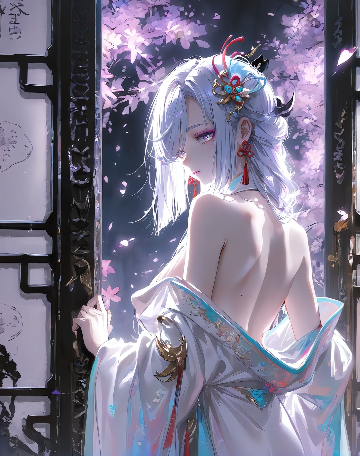 #ai绘画#原神刻晴、甘雨、申鹤、雷电将军、纳西妲#古风壁纸#二次元壁纸